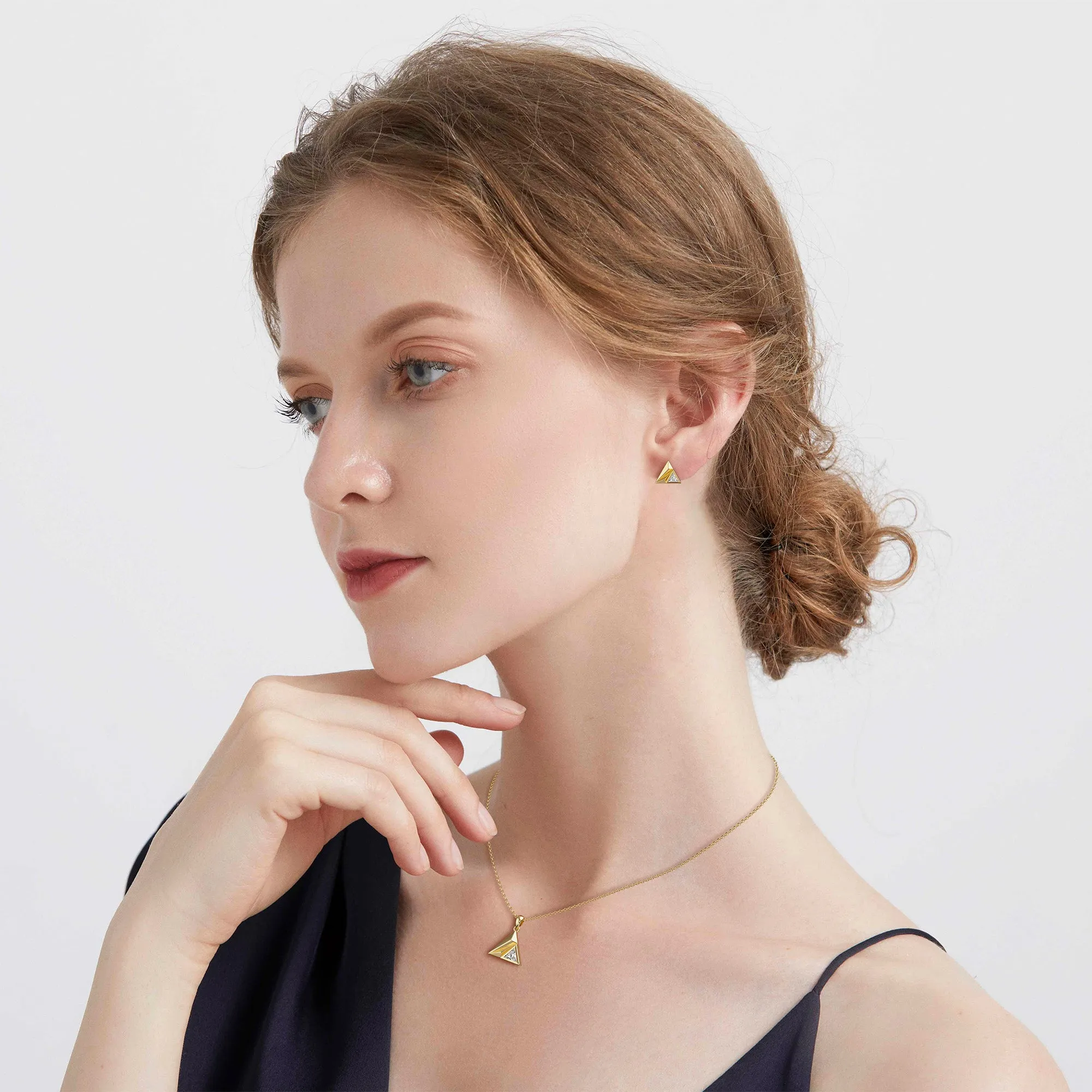 Triangle Pyramid Trillion Cut Pendant Necklace sold by Vanimy Jewelry product image thumbnail 3