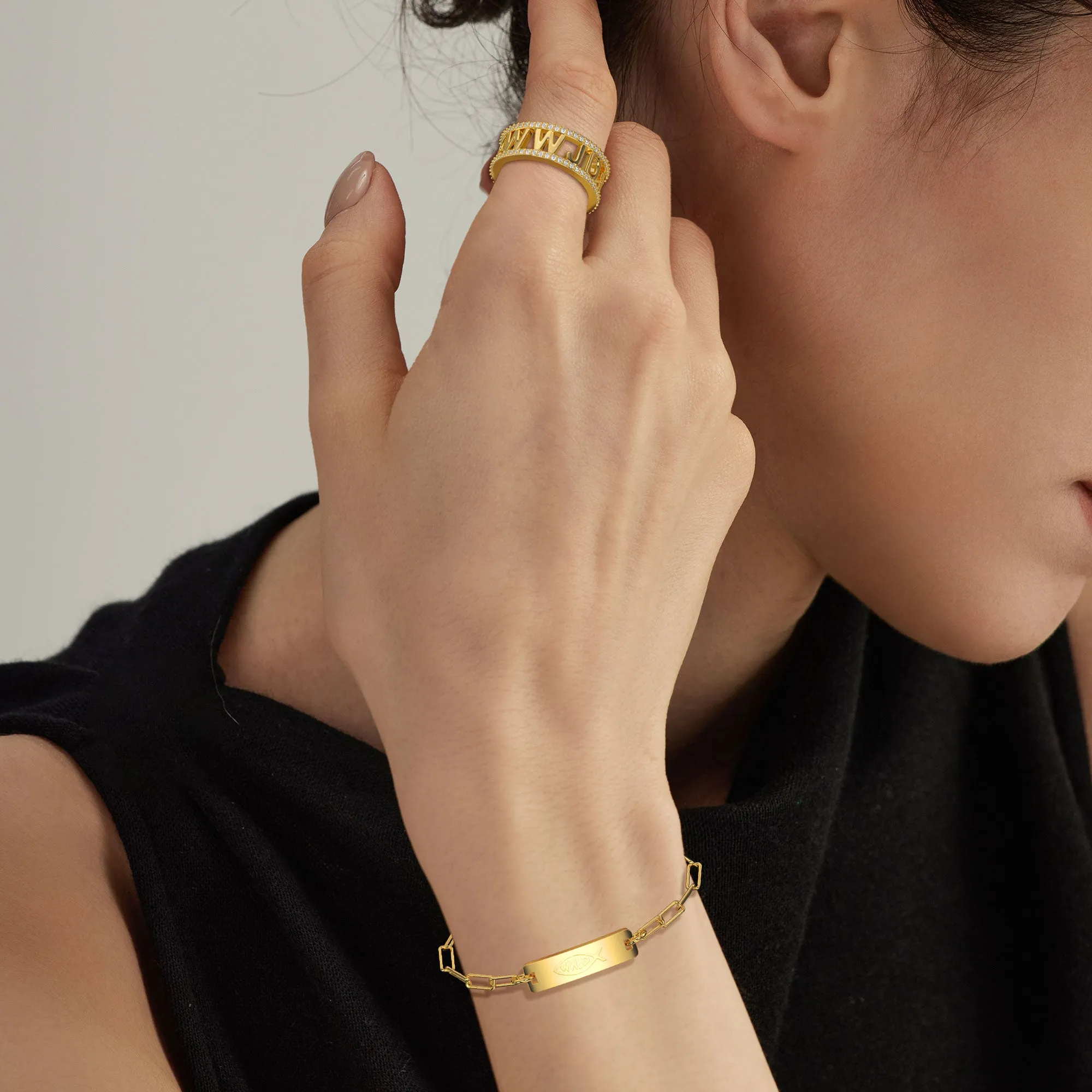 WWJD Ichthys Bracelet sold by Vanimy Jewelry product image thumbnail 3