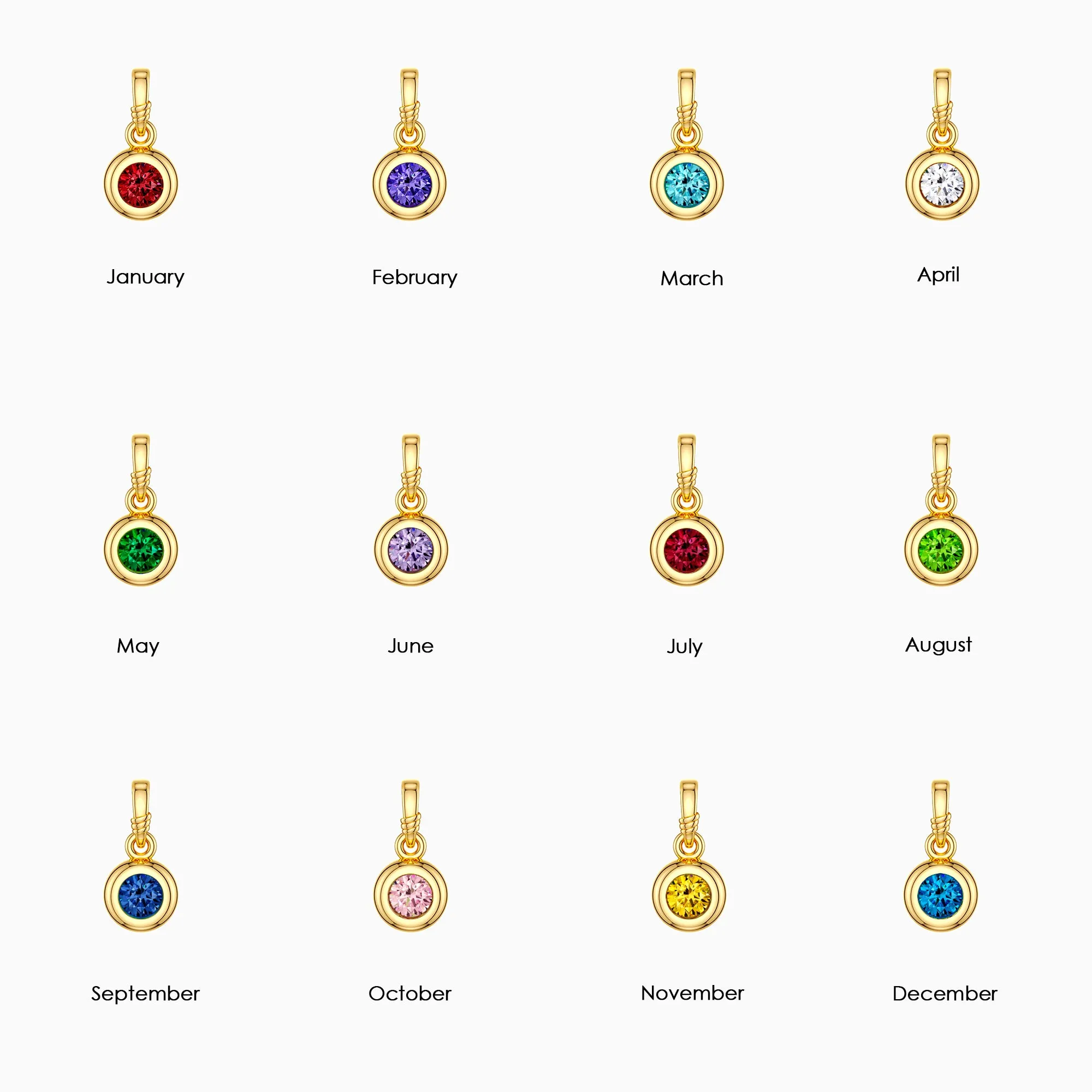 Bubble Knot Birthstone Charm Pendant sold by Vanimy Jewelry