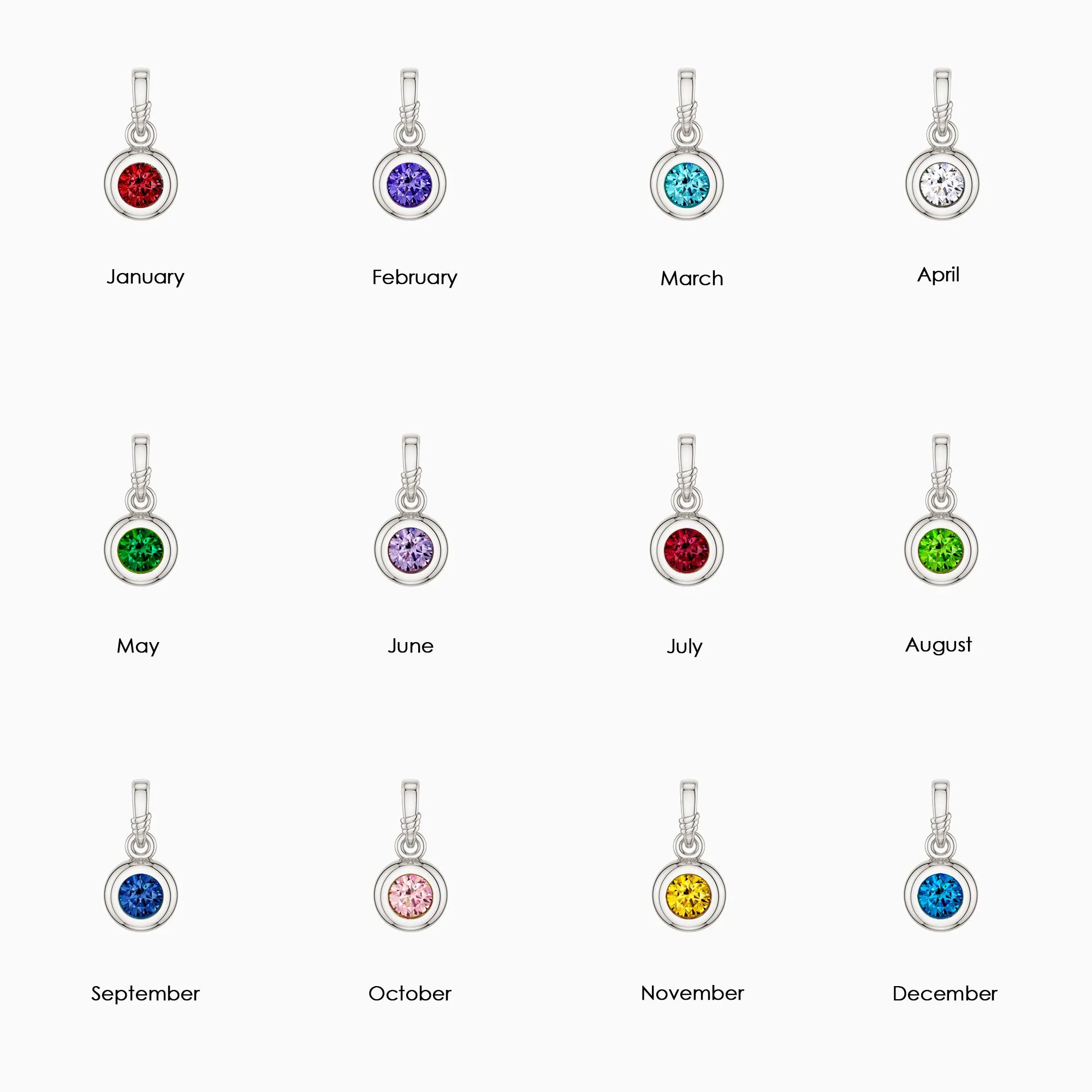 Bubble Knot Birthstone Charm Pendant sold by Vanimy Jewelry product image thumbnail 5