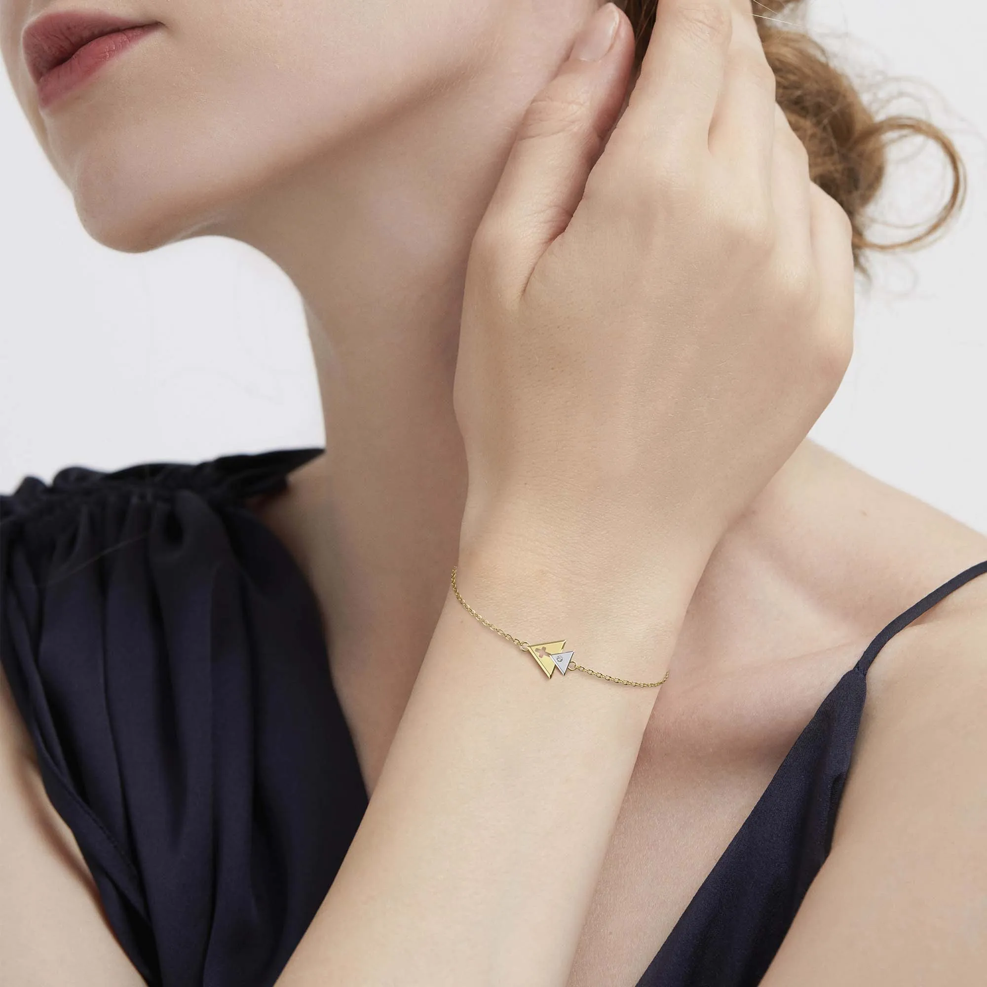 Cross Charm Trinity Triangle Bracelet sold by Vanimy Jewelry product image thumbnail 2