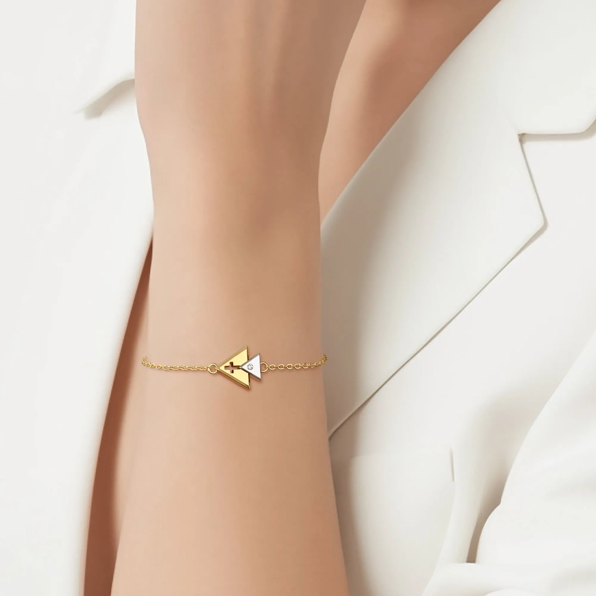 Cross Charm Trinity Triangle Bracelet sold by Vanimy Jewelry product image thumbnail 4