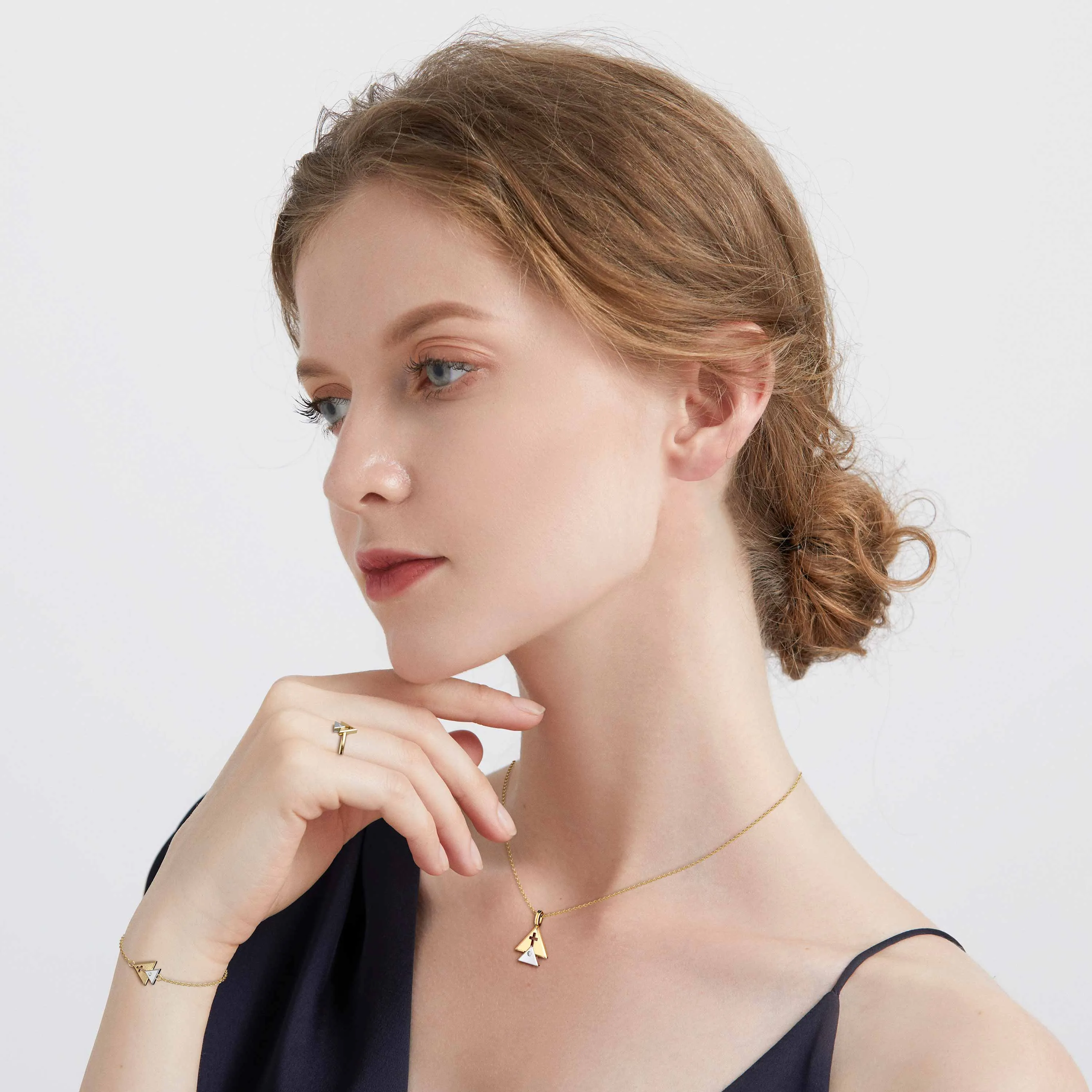 Cross Charm Trinity Triangle Bracelet sold by Vanimy Jewelry product image thumbnail 3