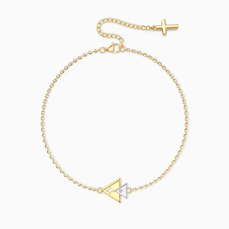 Cross Charm Trinity Triangle Bracelet sold by Vanimy Jewelry