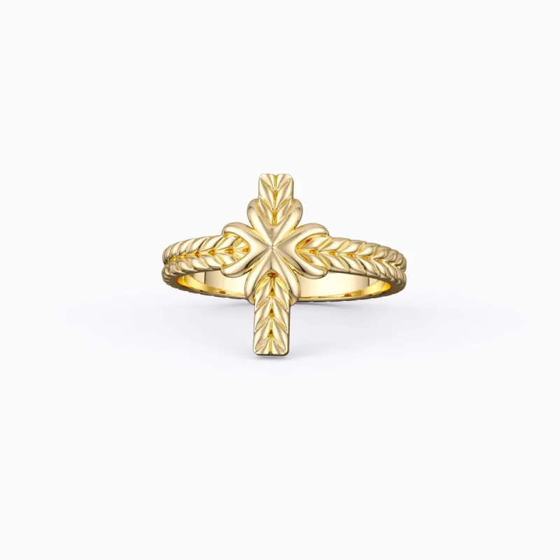 Devout Cross Stack Ring sold by Vanimy Jewelry