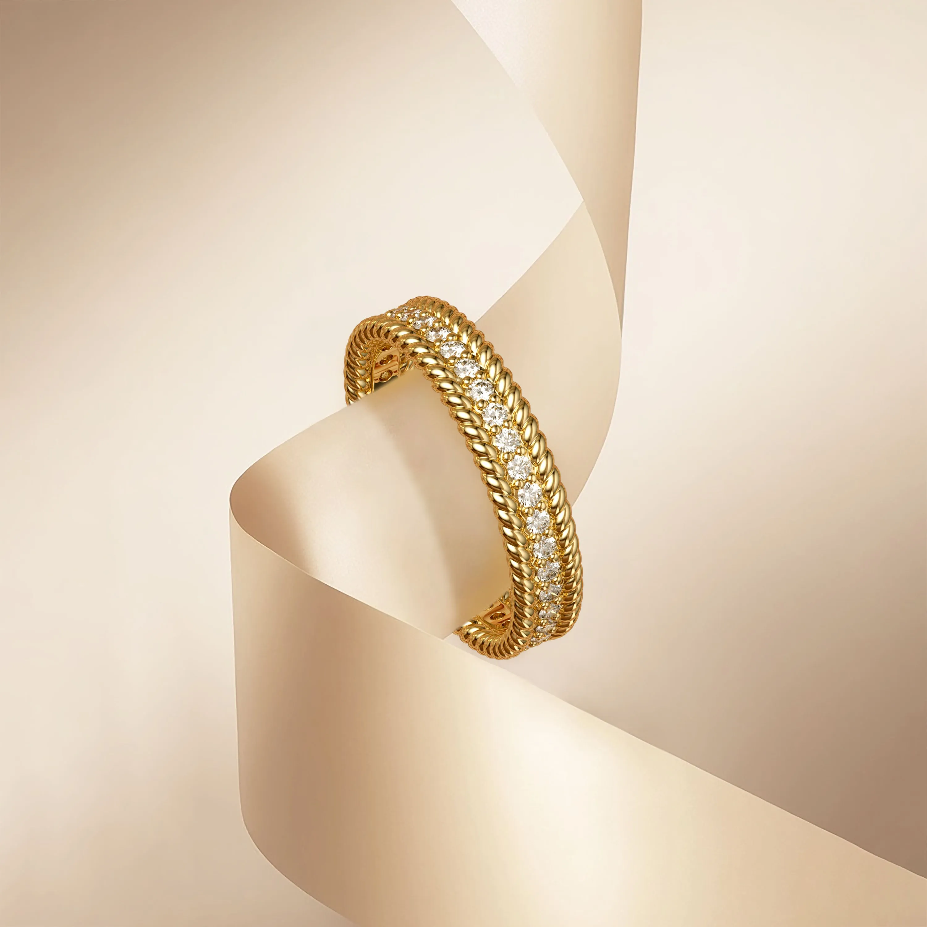 Rope Two-row Pavè Ring sold by Vanimy Jewelry product image thumbnail 4