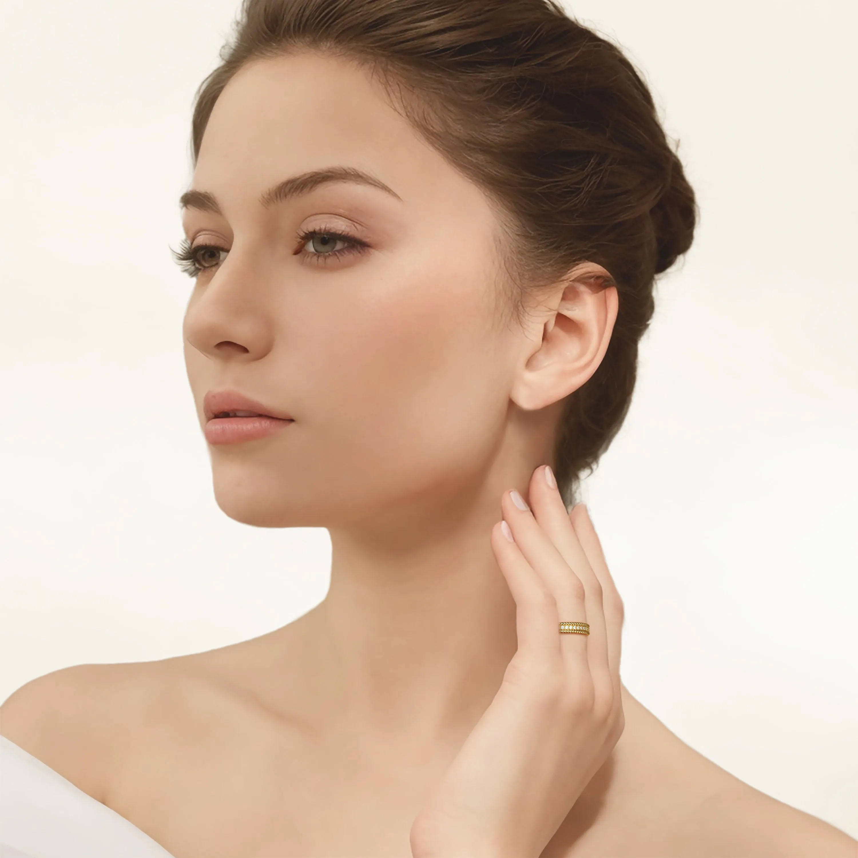 Rope Two-row Pavè Ring sold by Vanimy Jewelry product image thumbnail 3