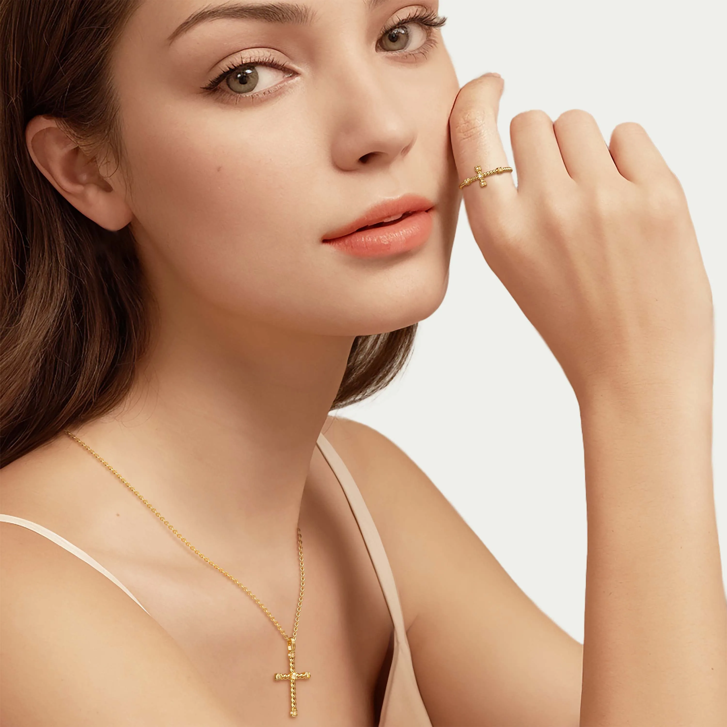 Zircon Cross Necklace sold by Vanimy Jewelry product image thumbnail 3