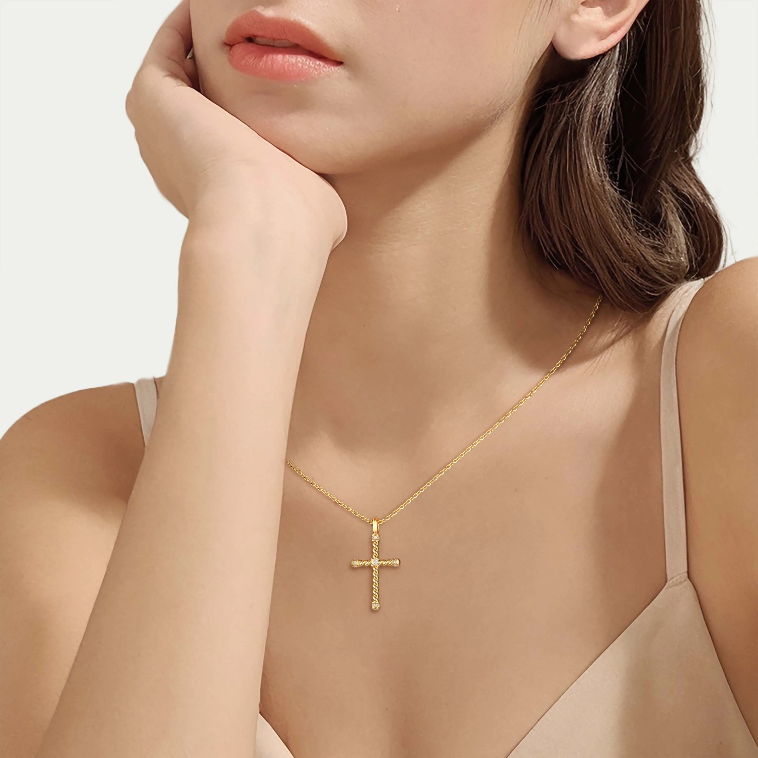 Zircon Cross Necklace sold by Vanimy Jewelry product image thumbnail 2