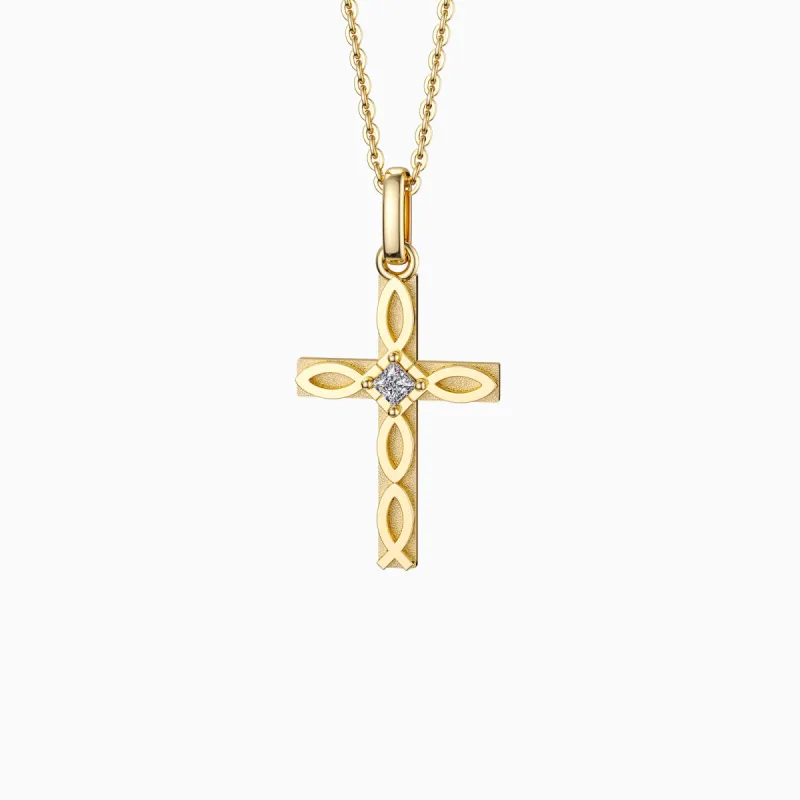 Faith Ichthys Cross Protection Pendant Necklace sold by Vanimy Jewelry