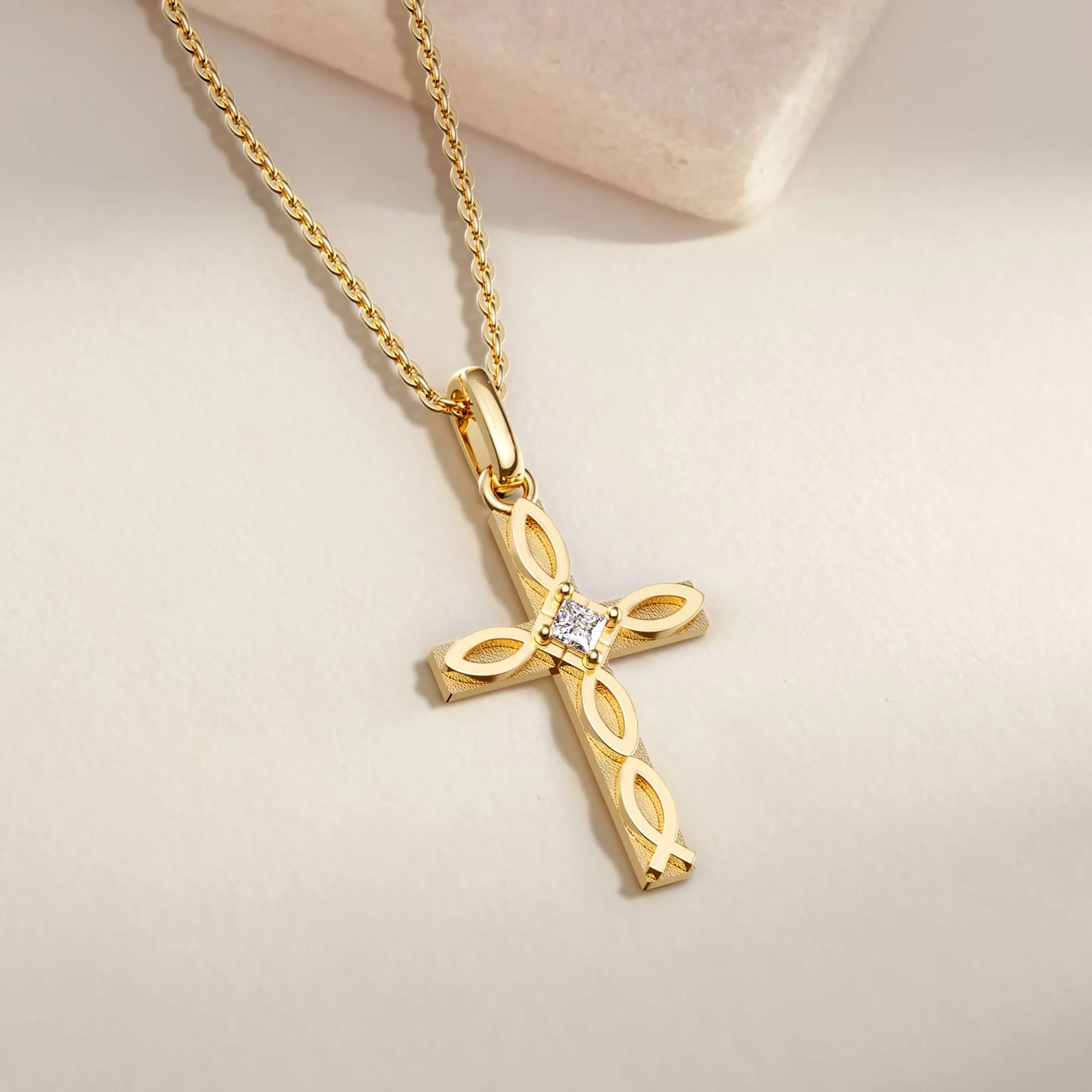 Faith Ichthys Cross Protection Pendant Necklace sold by Vanimy Jewelry product image thumbnail 2