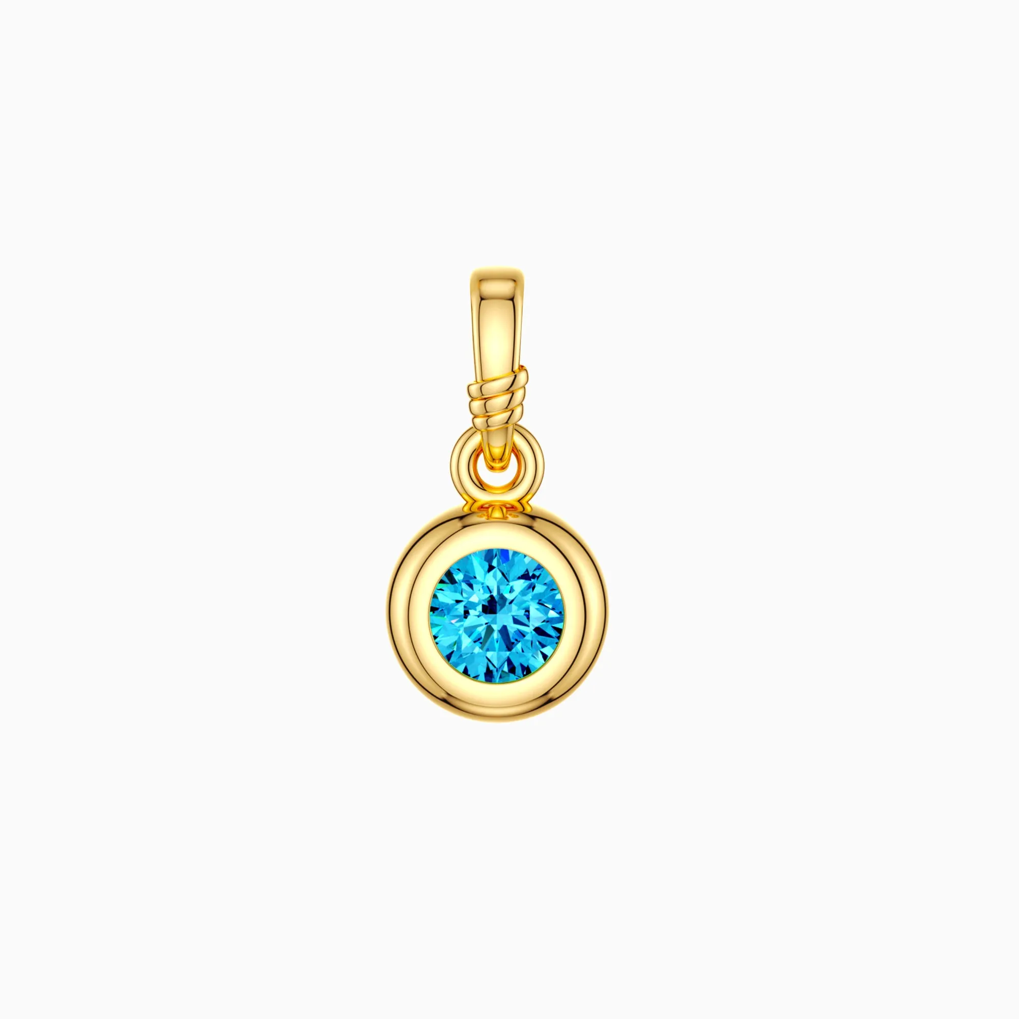 Bubble Knot March Birthstone Charm Pendant sold by Vanimy Jewelry