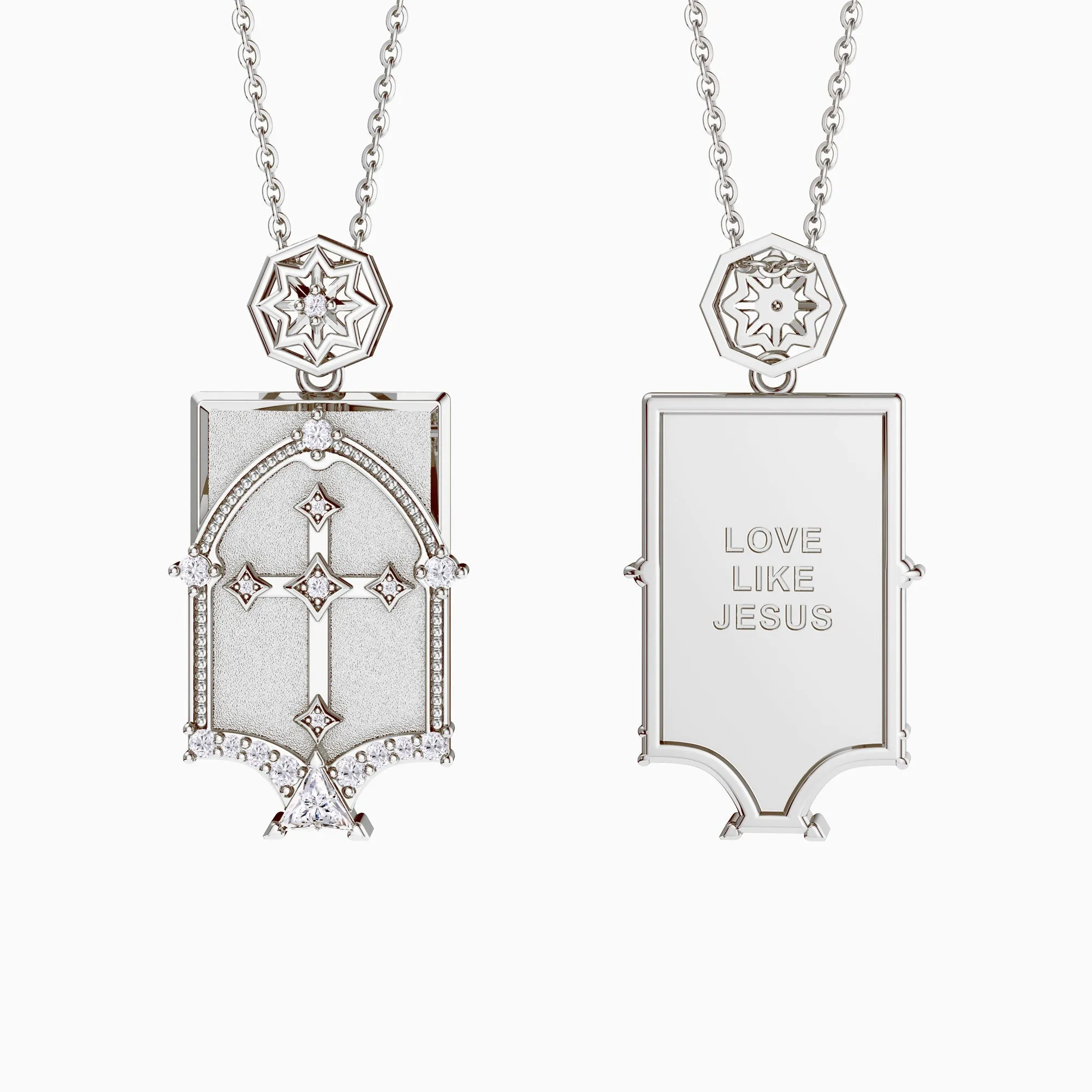 Love Like Jesus Cross Engraved Necklace sold by Vanimy Jewelry