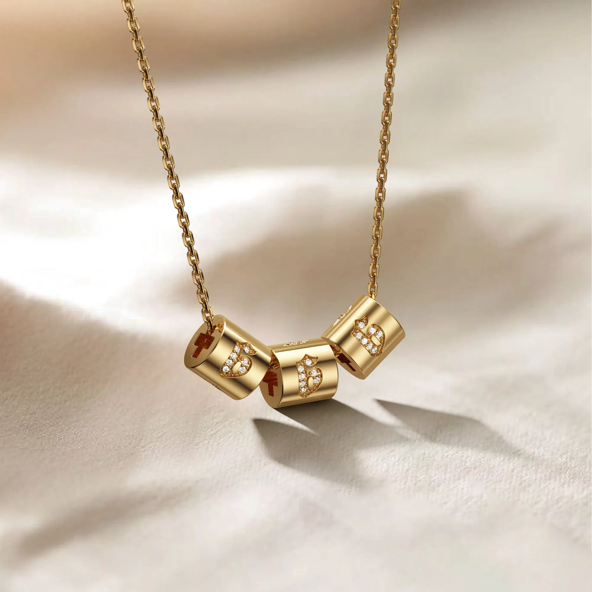 Angel Number 666 Bead Pendant Necklace sold by Vanimy Jewelry product image thumbnail 3