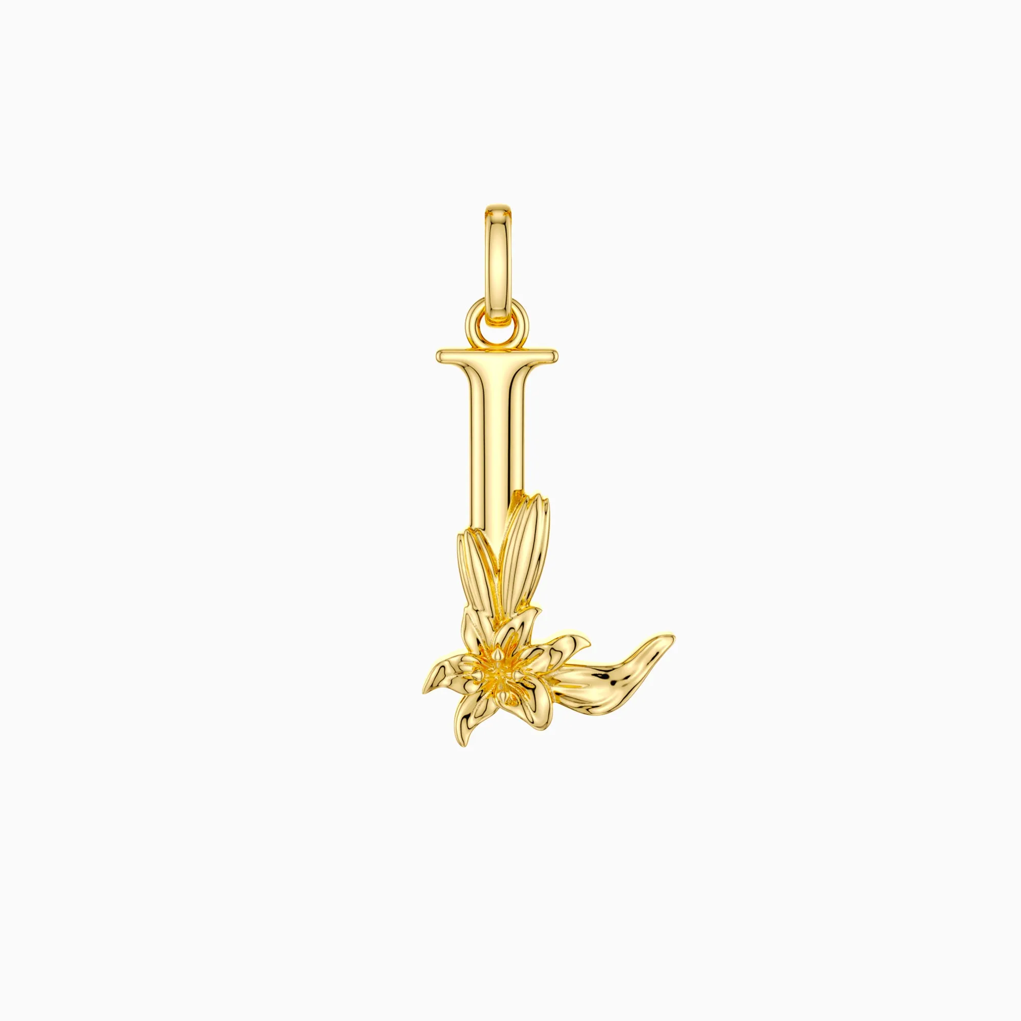 Lily Blossom Letter L Pendant sold by Vanimy Jewelry