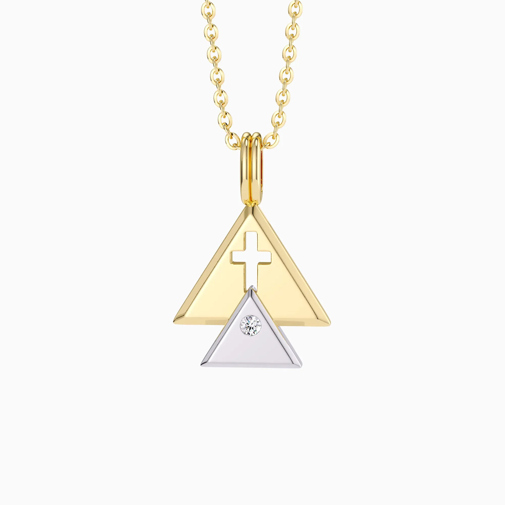 Trinity Triangle Hollow Cross Pendant Necklace sold by Vanimy Jewelry