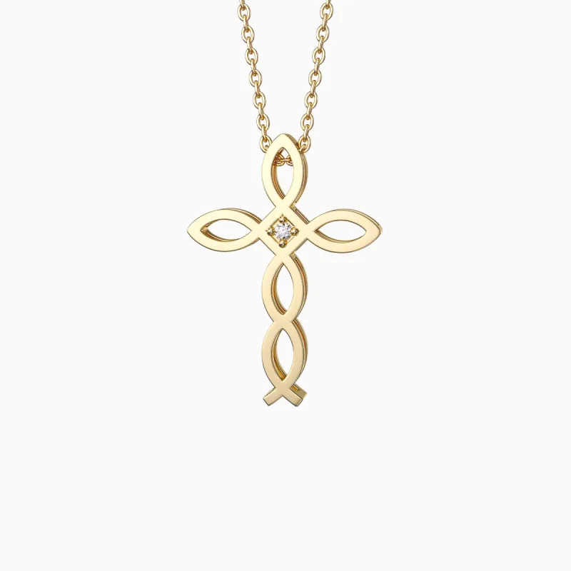Divine Harmony Ichthys Cross Faith Protection Pendant Necklace sold by Vanimy Jewelry