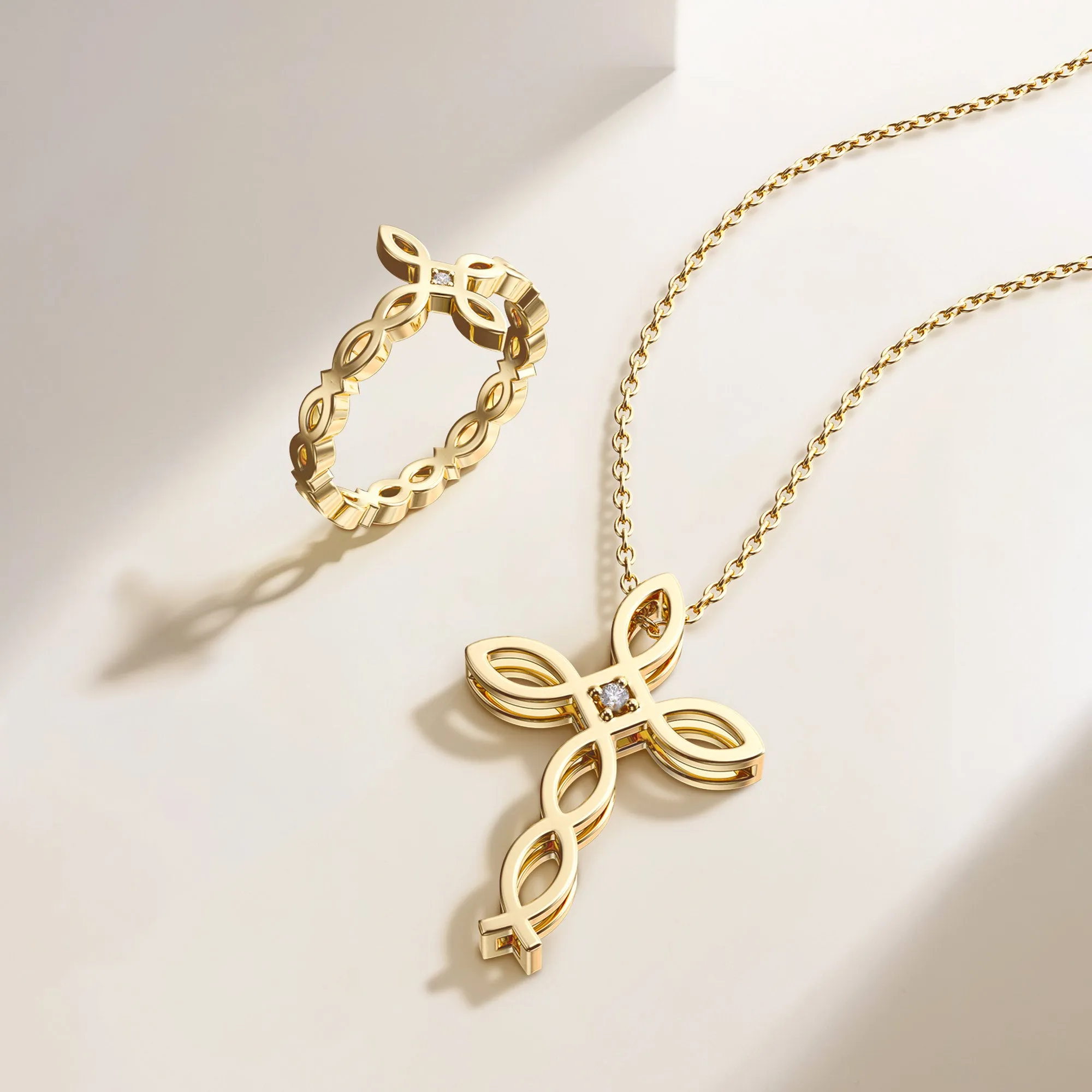 Divine Harmony Ichthys Cross Faith Protection Pendant Necklace sold by Vanimy Jewelry product image thumbnail 4