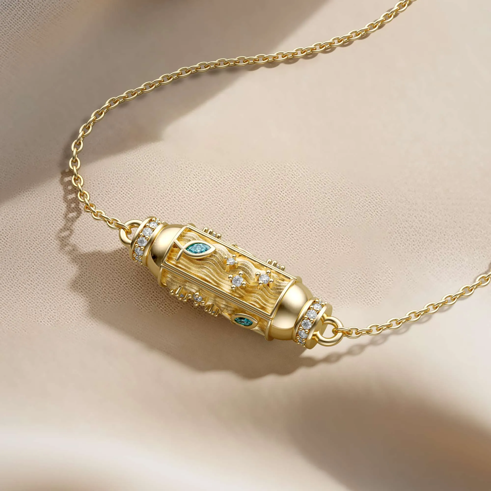 Aqua Adventures Ichthys Charm Pendant Necklace sold by Vanimy Jewelry product image thumbnail 2