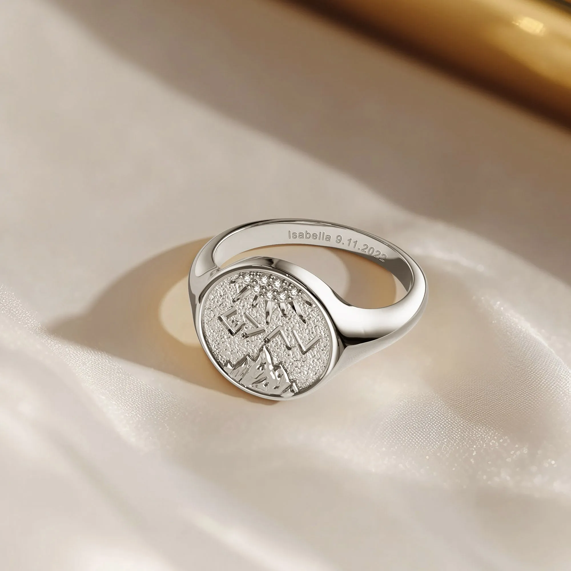 Customized Highs And Lows Signet Ring sold by Vanimy Jewelry product image thumbnail 2