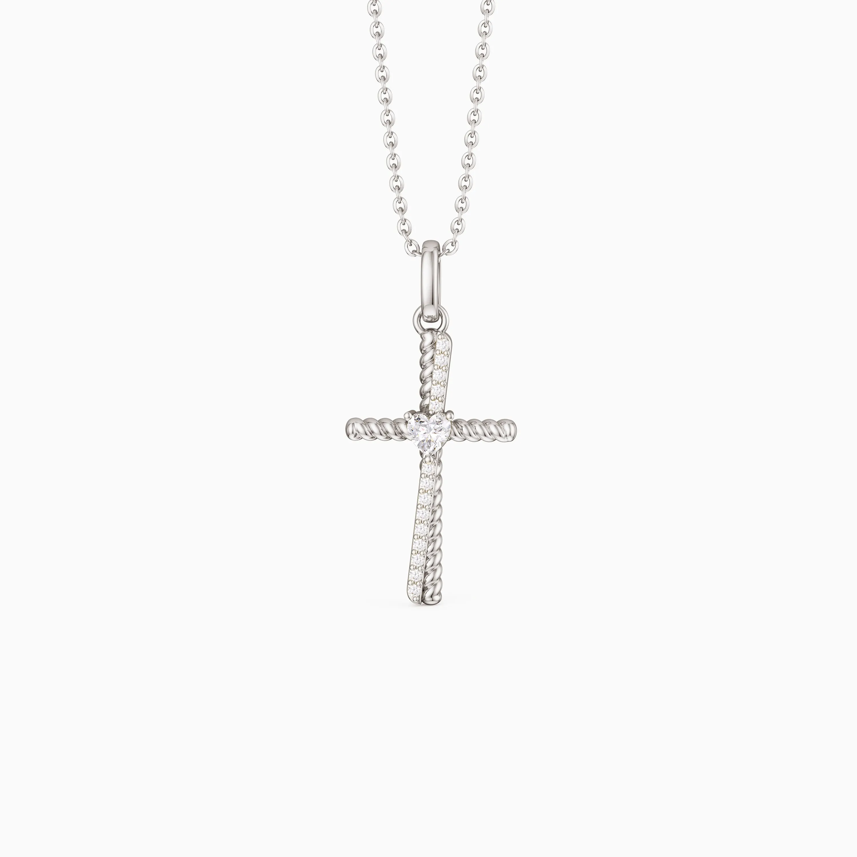 Heart Zircon Cord Cross Necklace sold by Vanimy Jewelry product image thumbnail 5