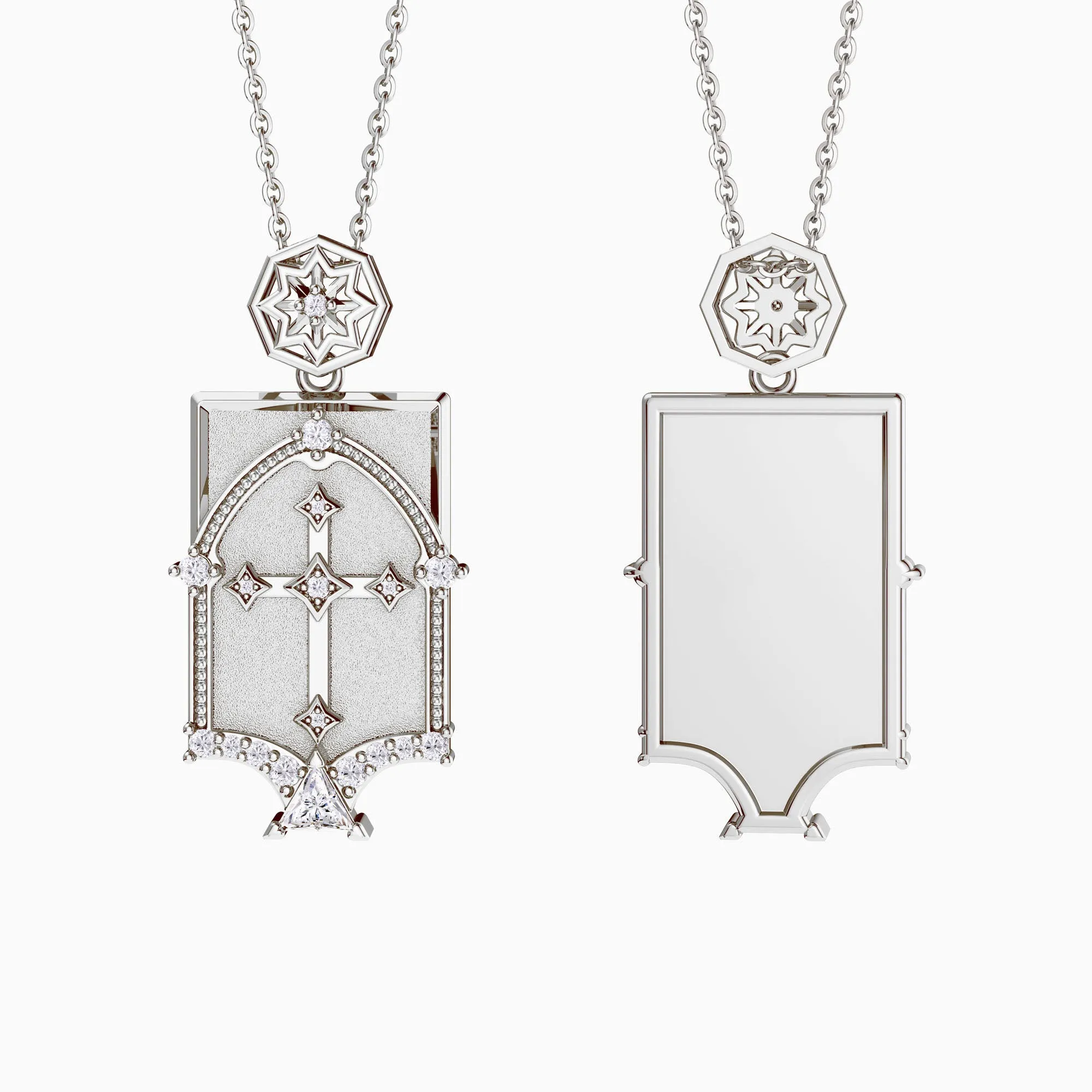 Personalized Cross Dome Engraved Necklace sold by Vanimy Jewelry