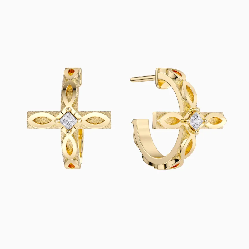 Faith Ichthys Cross Protection Earrings sold by Vanimy Jewelry