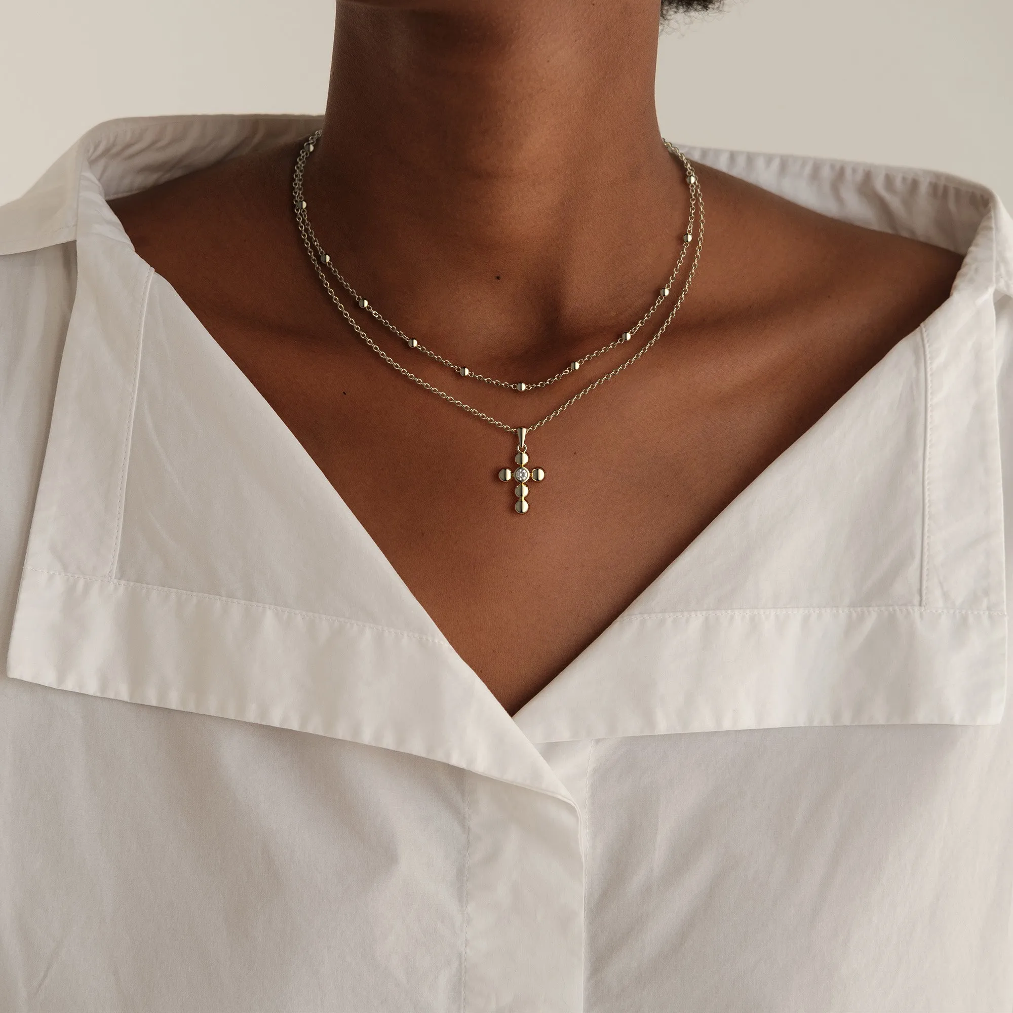Sterling Silver Circle Cross Necklace sold by Vanimy Jewelry product image thumbnail 3
