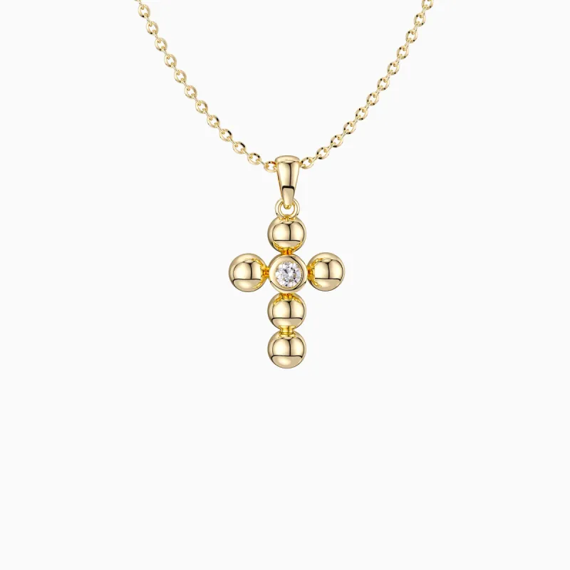 Sterling Silver Circle Cross Necklace sold by Vanimy Jewelry