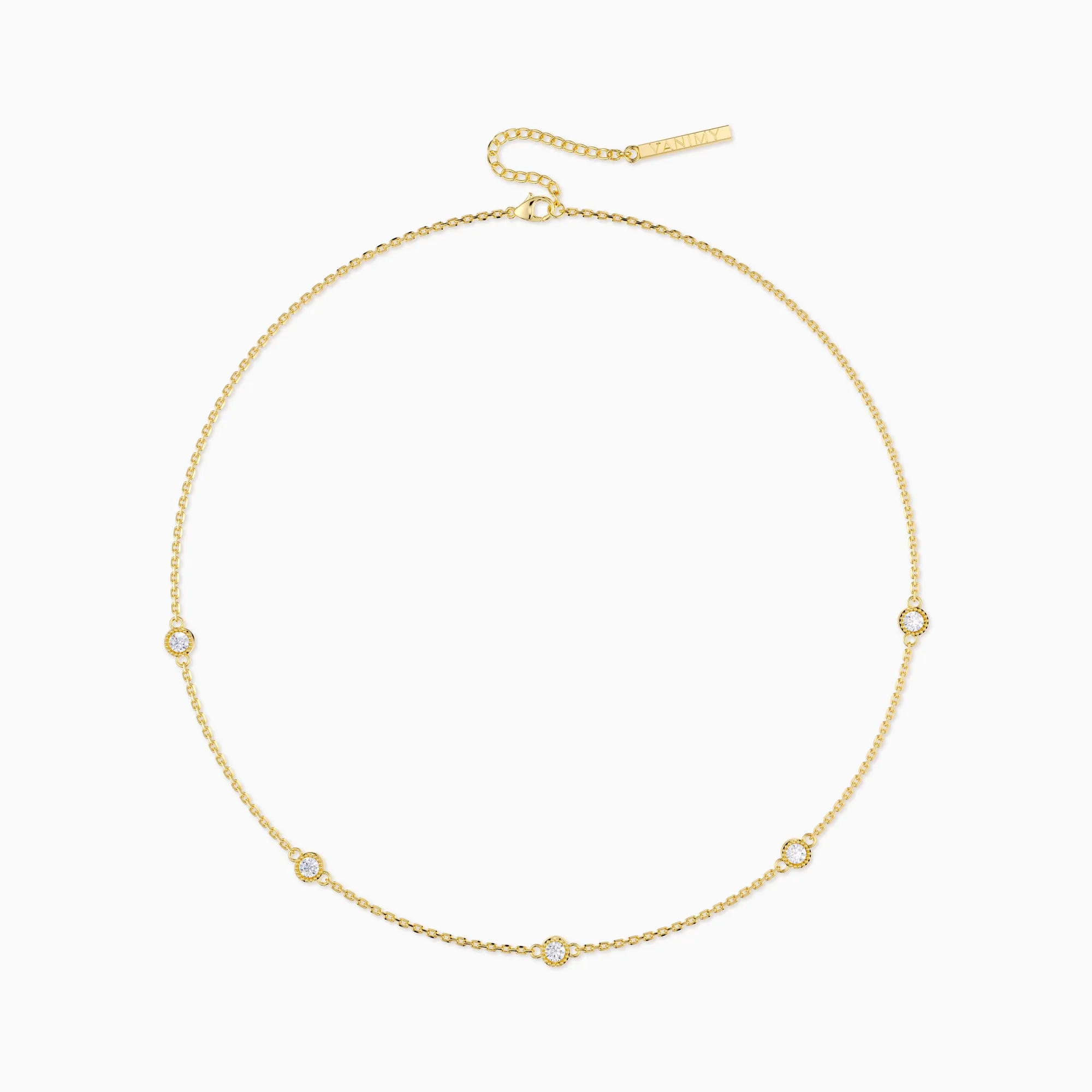 Beaded Bezel-Set Station Necklace sold by Vanimy Jewelry product image thumbnail 3