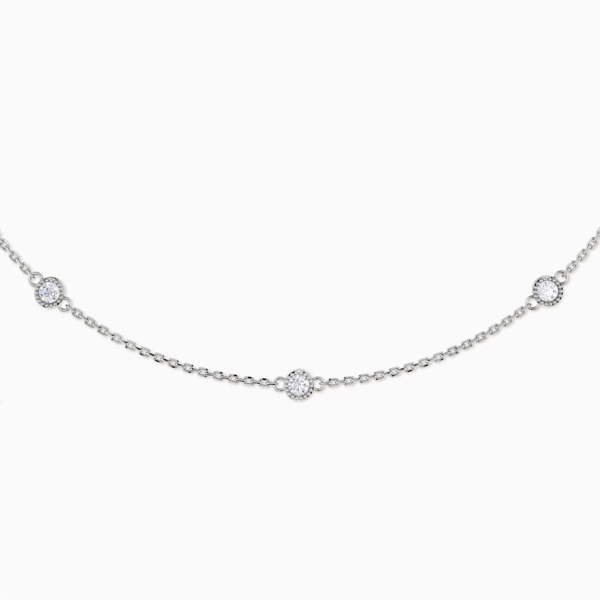 Beaded Bezel-Set Station Necklace sold by Vanimy Jewelry product image thumbnail 5