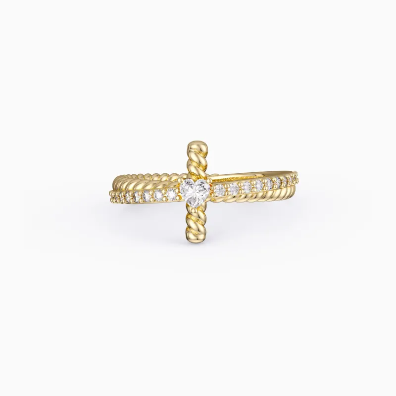 Cord Twist Crossover Ring sold by Vanimy Jewelry