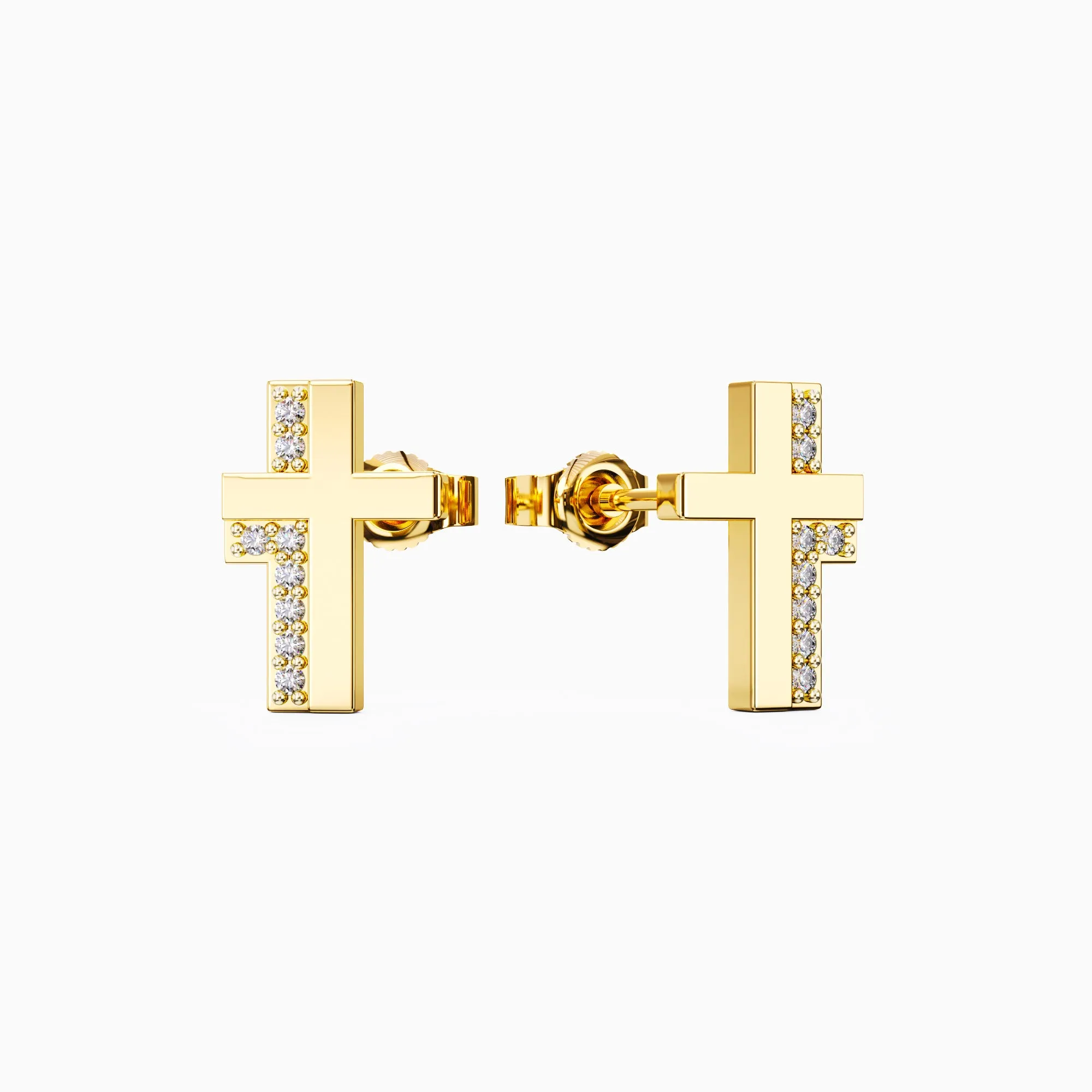 Cross Sparkle Stud Earrings sold by Vanimy Jewelry
