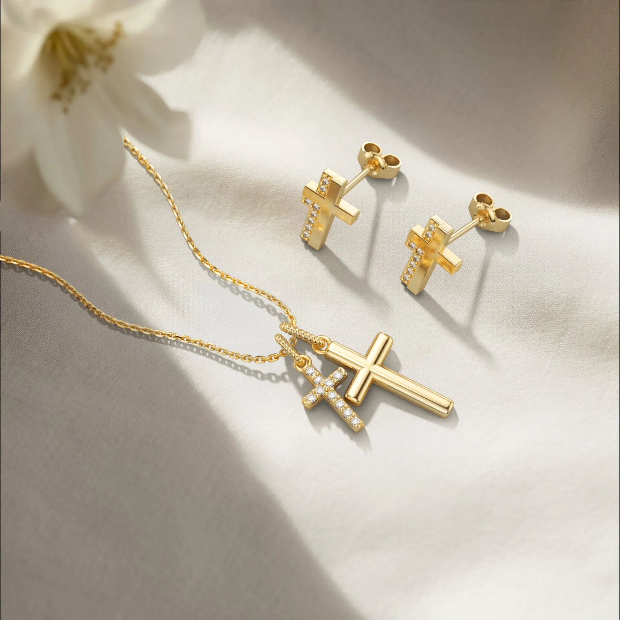 Cross Sparkle Stud Earrings sold by Vanimy Jewelry product image thumbnail 4