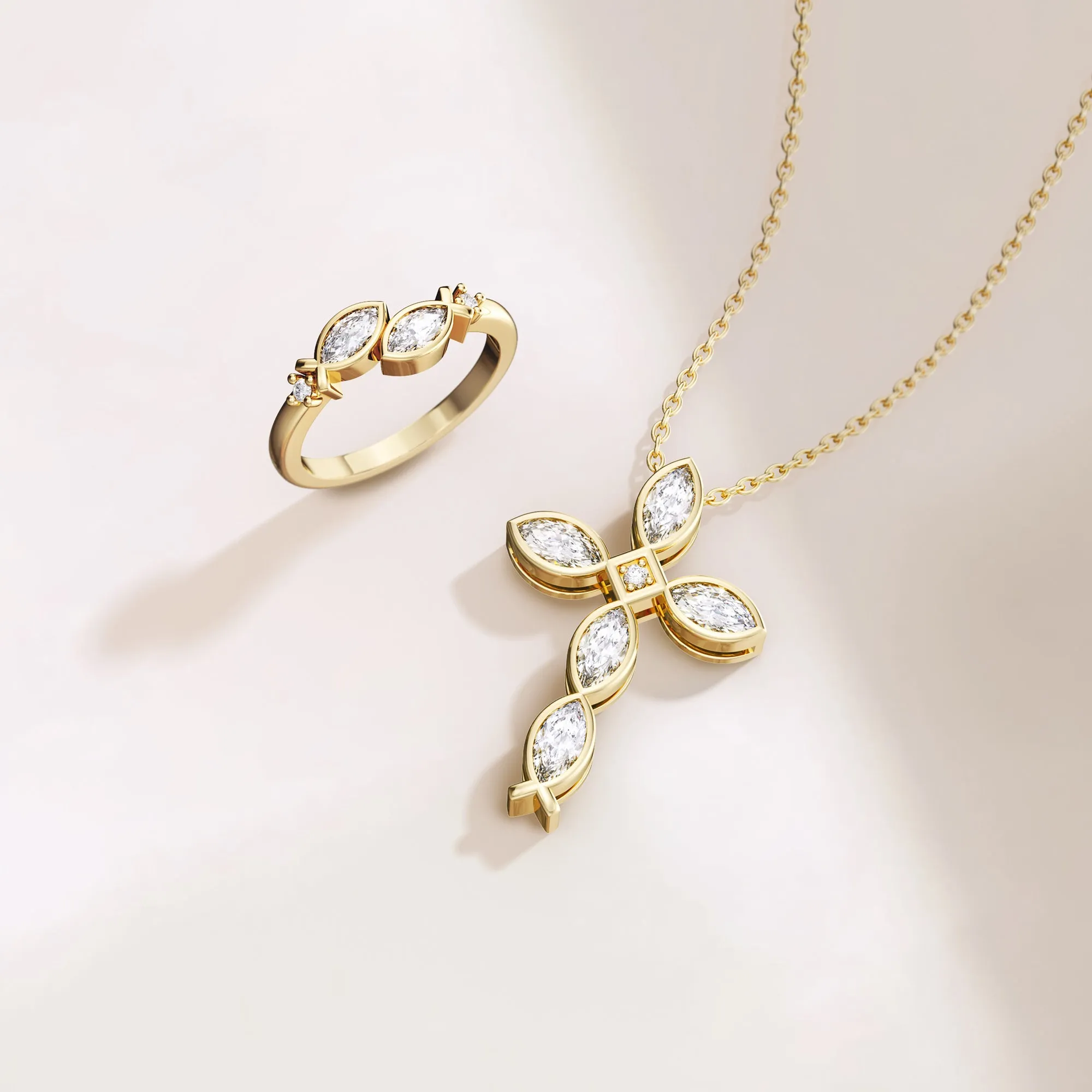 Sacred Jesus Fish Cross Pendant Necklace sold by Vanimy Jewelry product image thumbnail 2