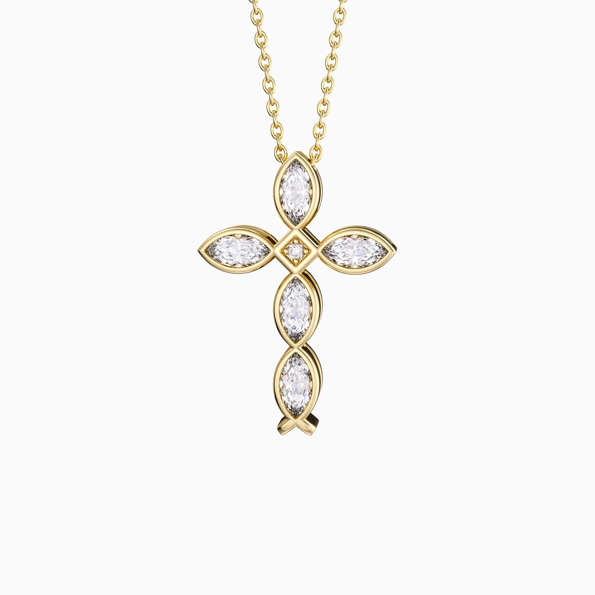 Sacred Jesus Fish Cross Pendant Necklace sold by Vanimy Jewelry