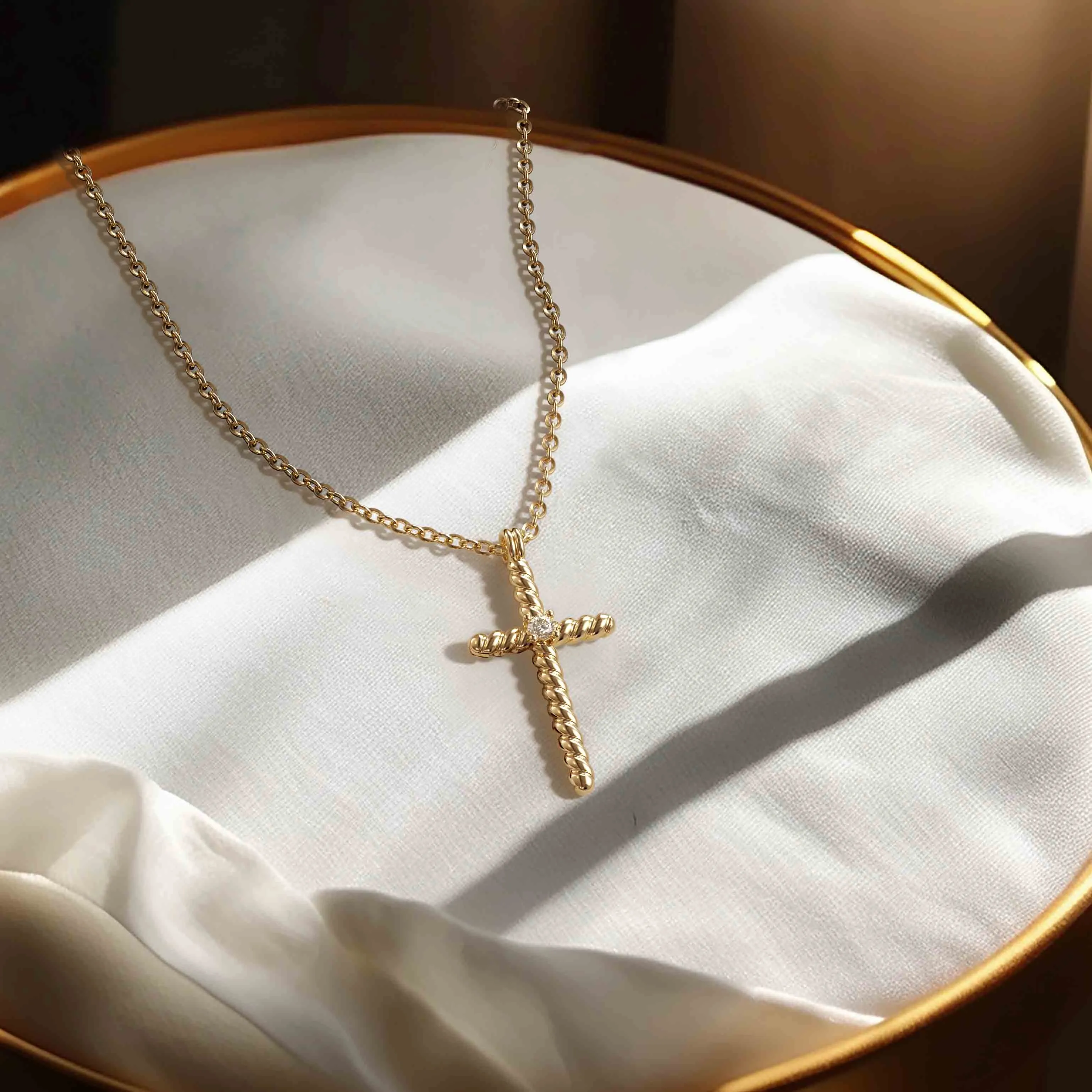 Rope Cross Pendant Necklace sold by Vanimy Jewelry product image thumbnail 3