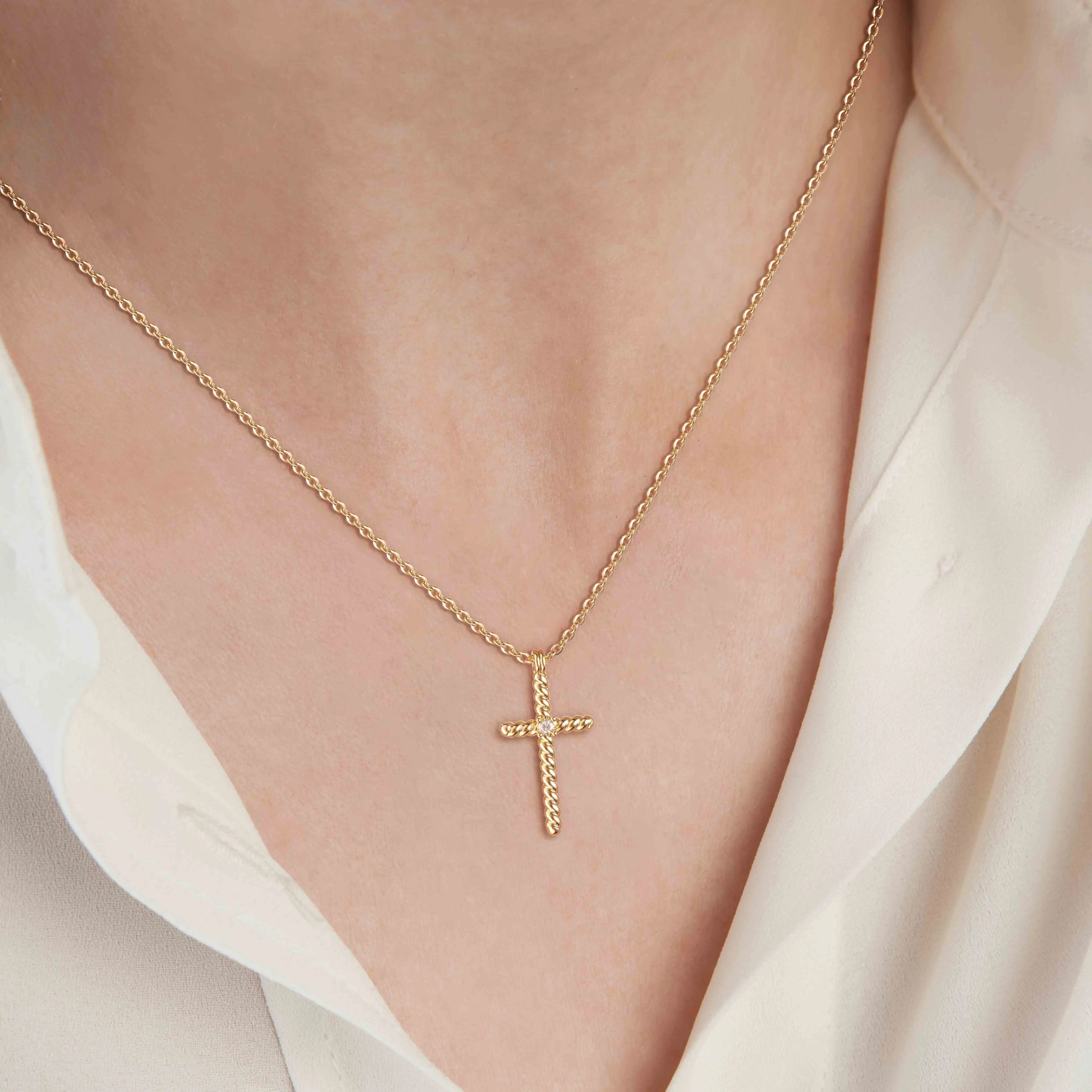 Rope Cross Pendant Necklace sold by Vanimy Jewelry product image thumbnail 2