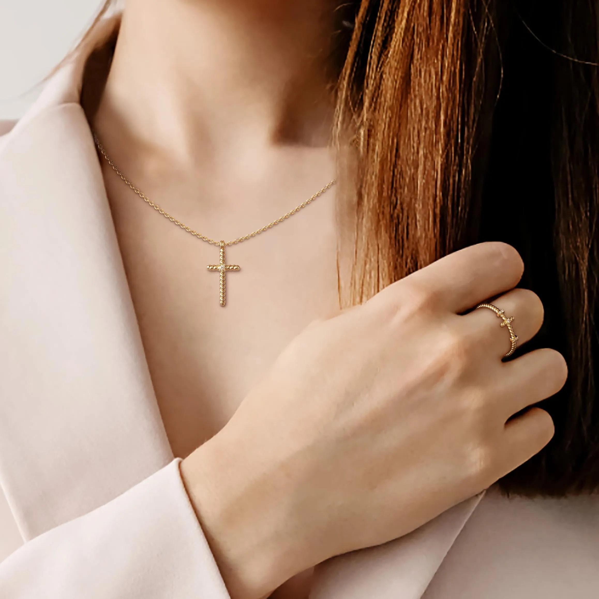 Rope Cross Pendant Necklace sold by Vanimy Jewelry product image thumbnail 5