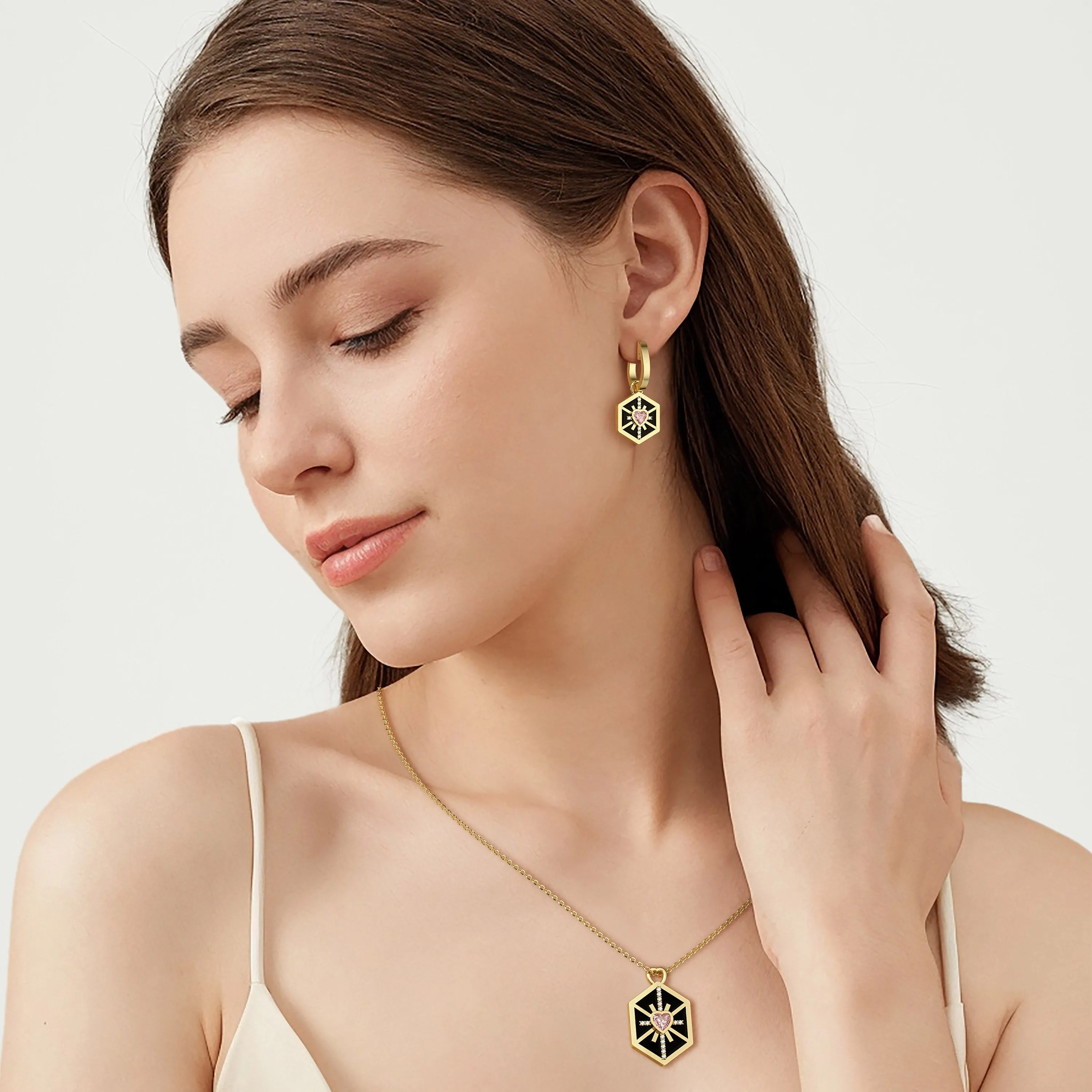 Radiate Love Enamel Token Necklace sold by Vanimy Jewelry product image thumbnail 3