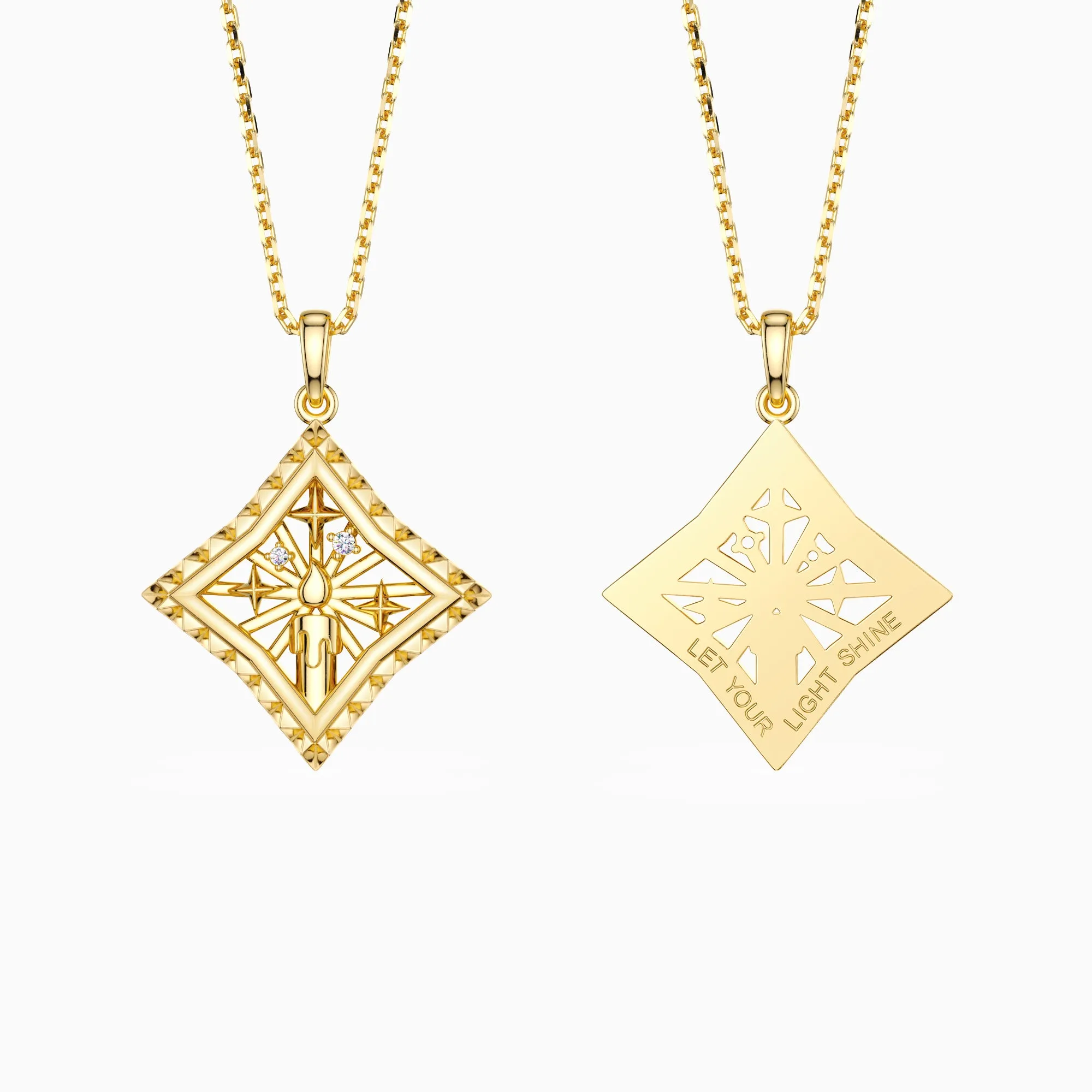 Parable of the Lamp Under a Bushel Candle Star Pendant Necklace sold by Vanimy Jewelry product image thumbnail 2