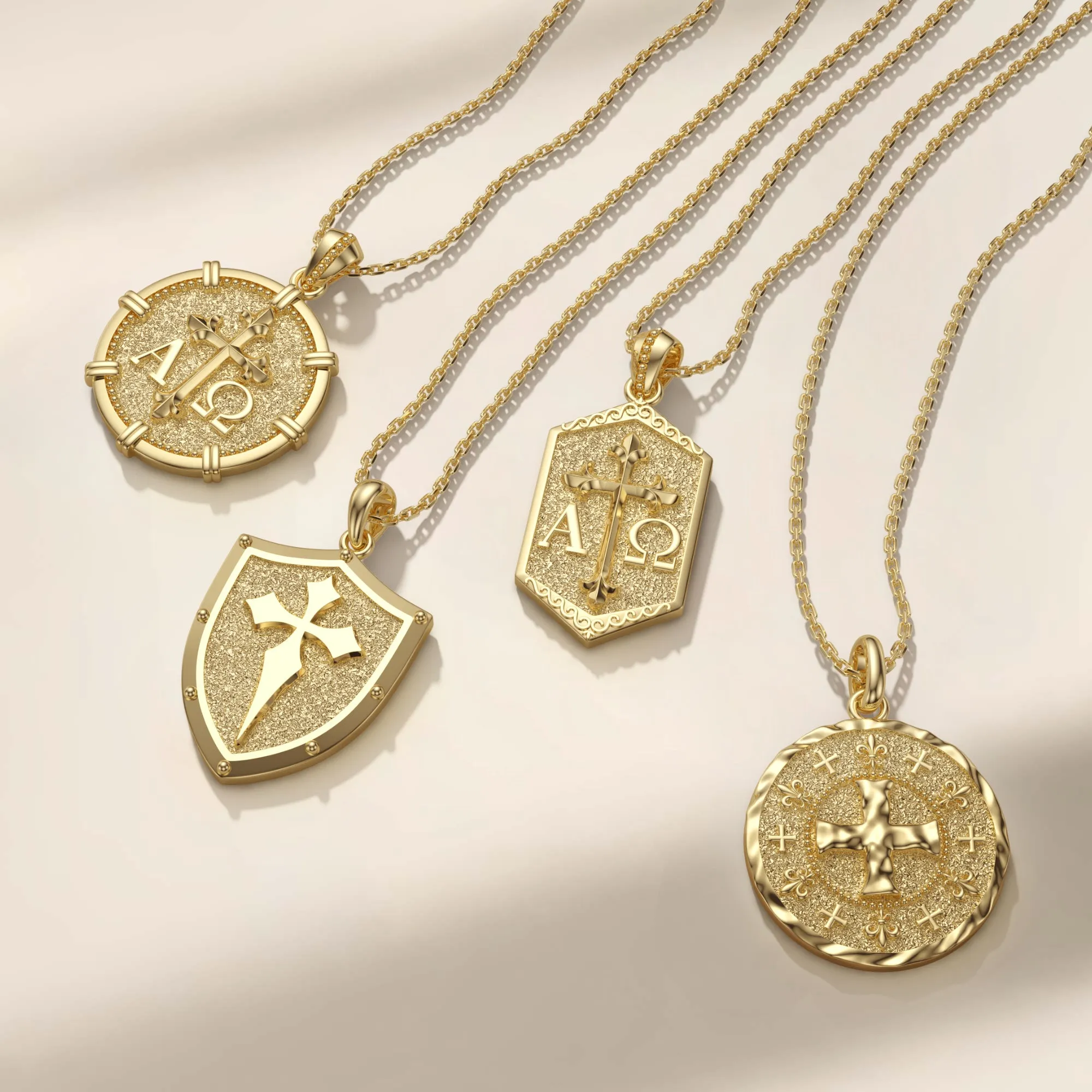 The Guardian Shield Cross Protection Pendant Medallion Necklace sold by Vanimy Jewelry product image thumbnail 4