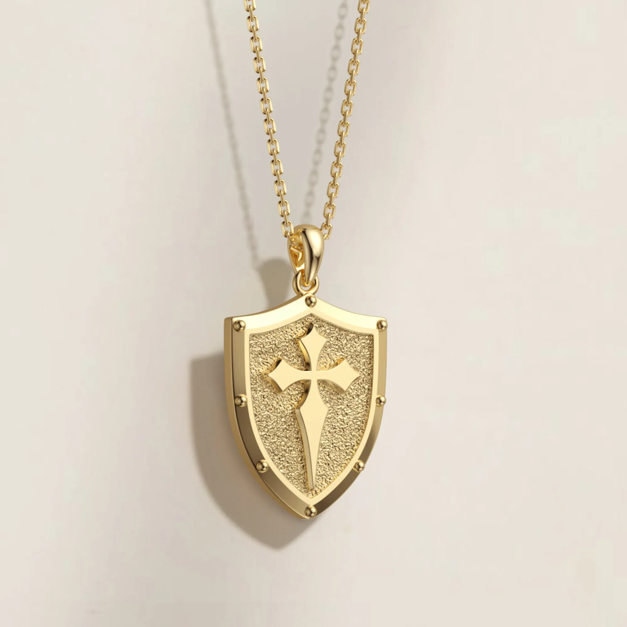 The Guardian Shield Cross Protection Pendant Medallion Necklace sold by Vanimy Jewelry product image thumbnail 2