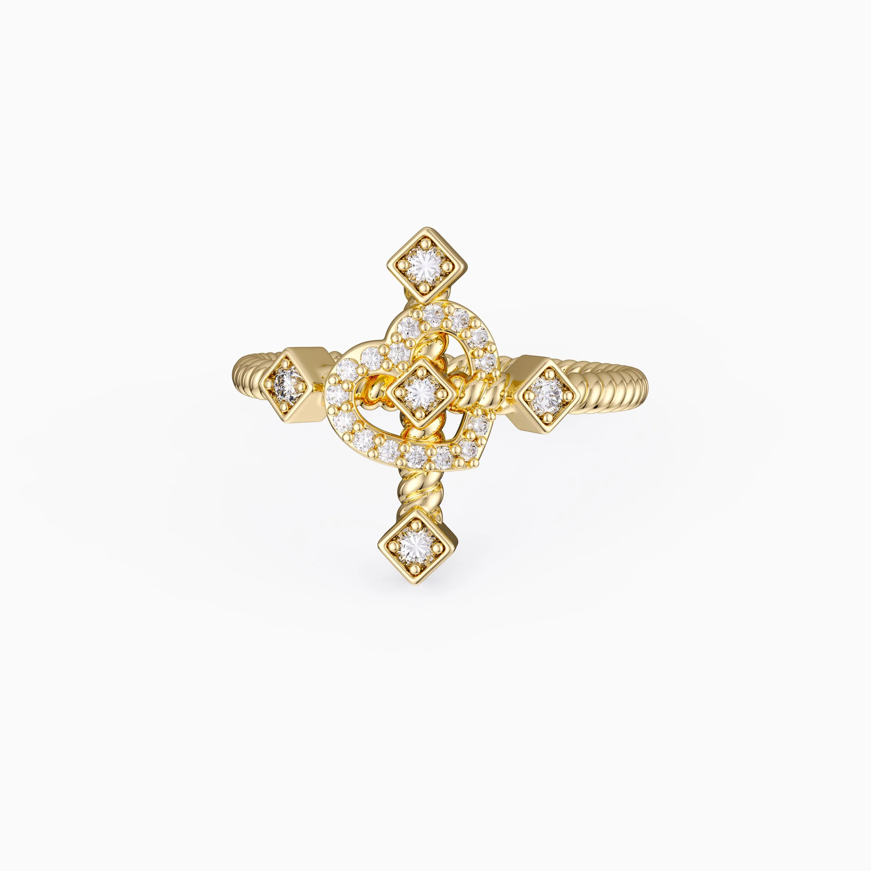 Heart Cross Cord Ring sold by Vanimy Jewelry