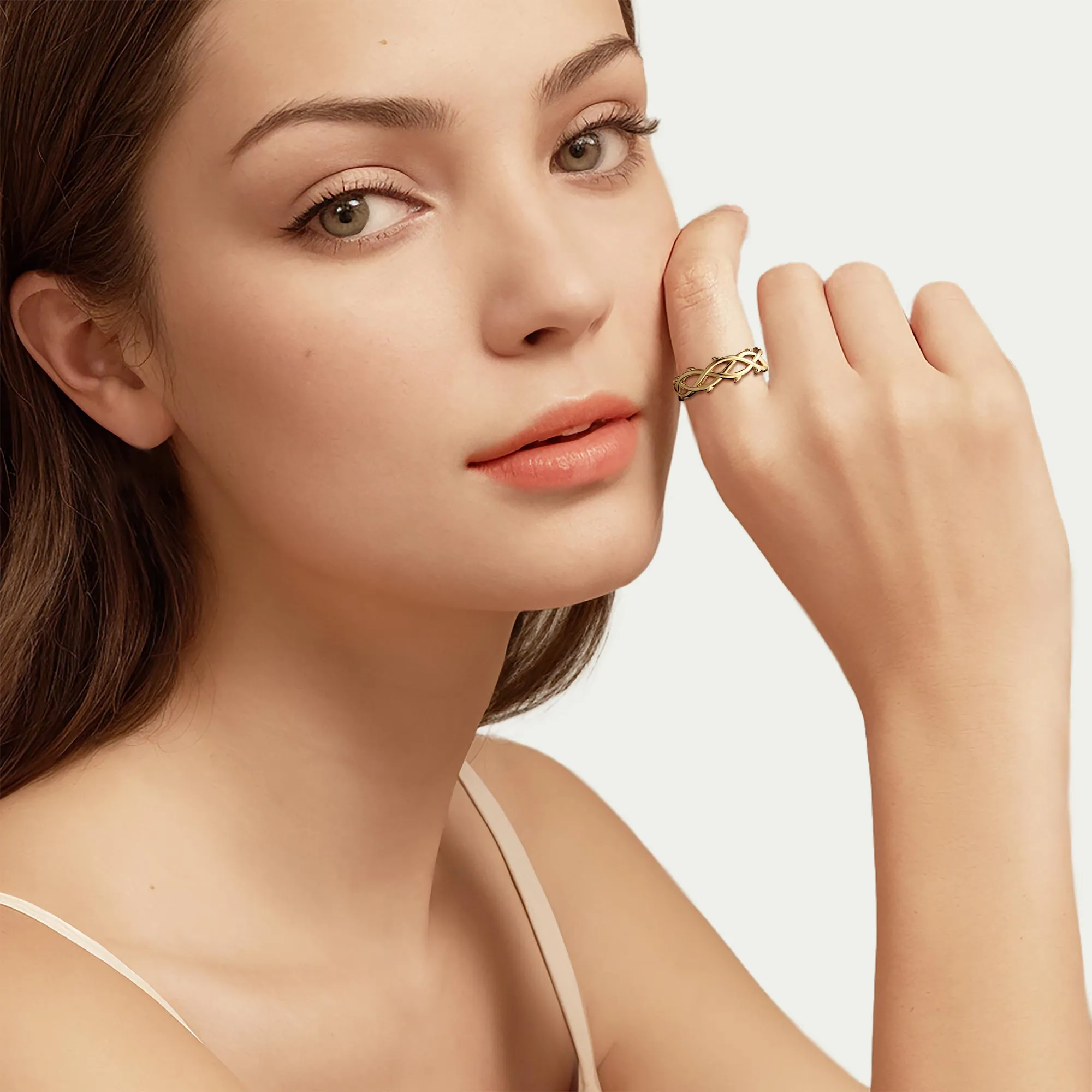 Hollow Crown of Thorns Wrapped Ring sold by Vanimy Jewelry product image thumbnail 4