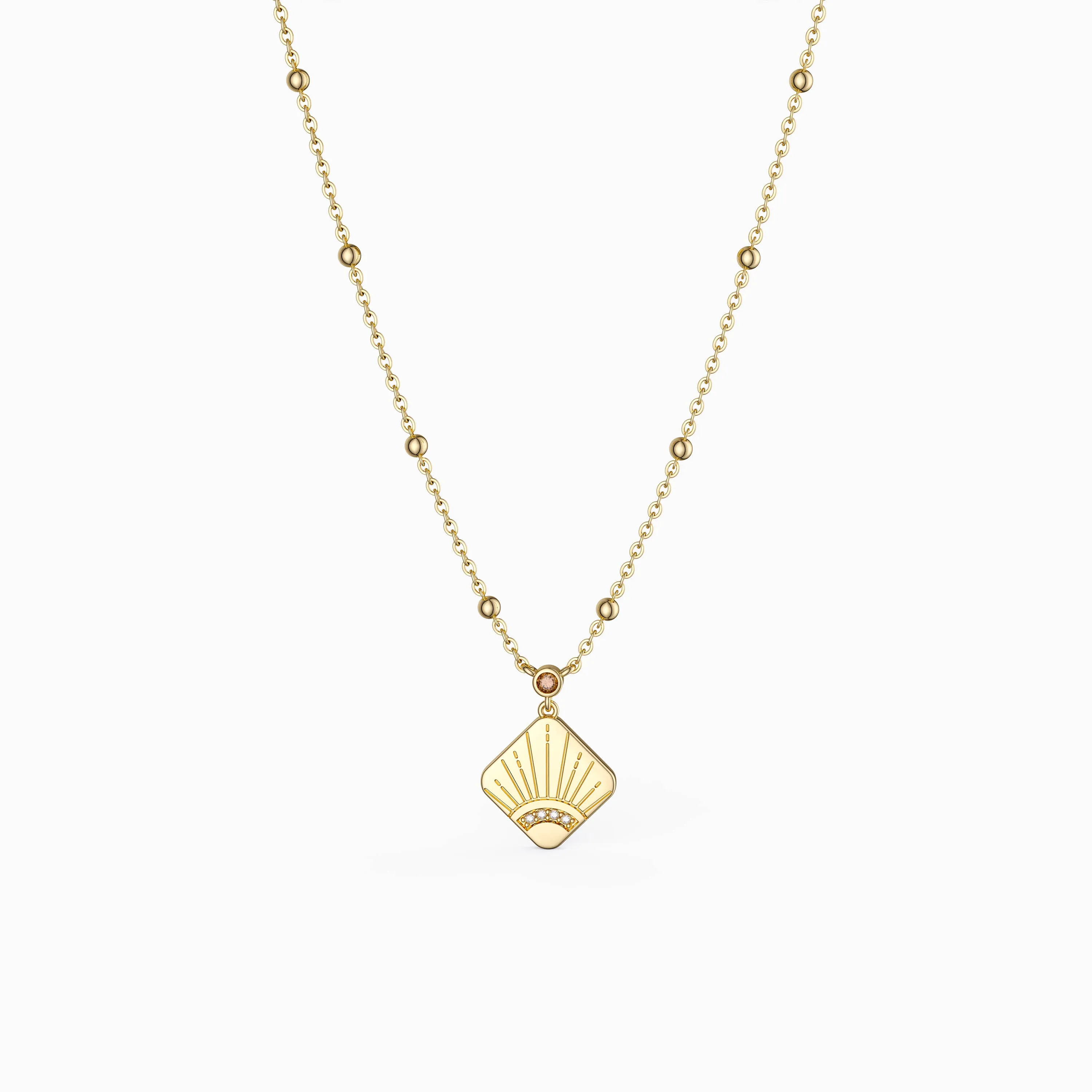 Layered Zircon Sun Necklace sold by Vanimy Jewelry