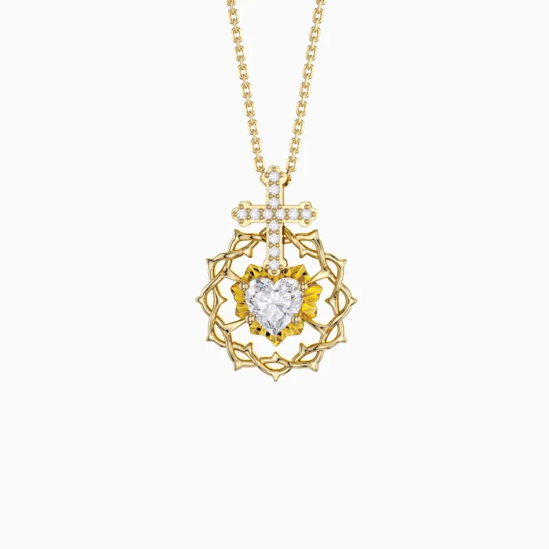 The Sacred Heart Pendant Necklace sold by Vanimy Jewelry