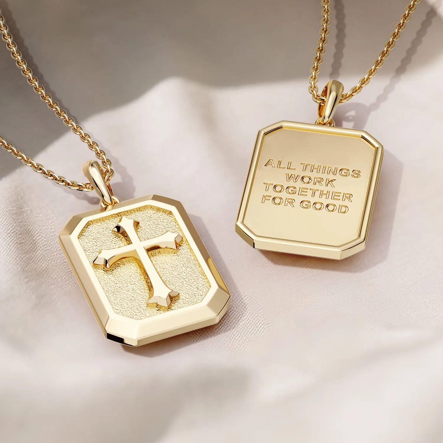 All Things Work Together For Good Cross Engraved Necklace sold by Vanimy Jewelry product image thumbnail 4