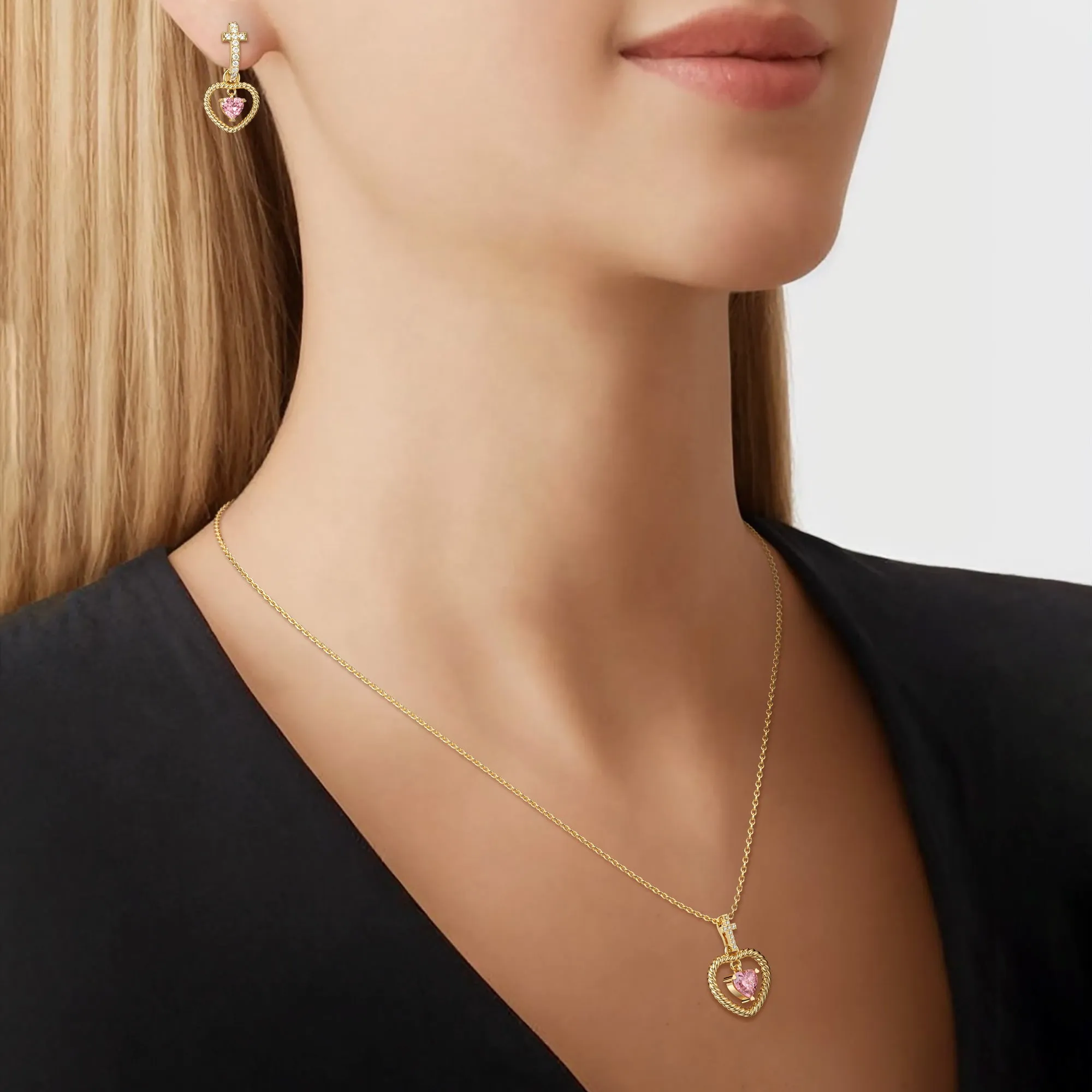 Twisted Heart Cross Pendant Necklace sold by Vanimy Jewelry product image thumbnail 2