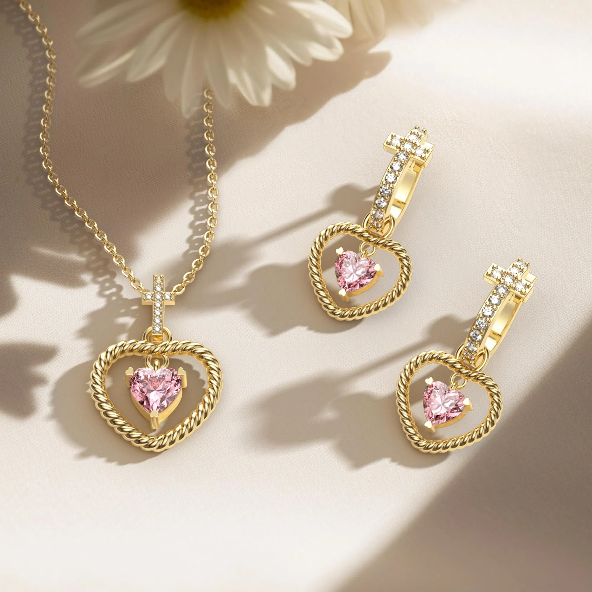 Twisted Heart Cross Pendant Necklace sold by Vanimy Jewelry product image thumbnail 3